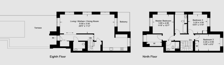 Flat 810A Siddal apartments ,South Gardens ,Elephant Park, 6 Heygate Street, London floorplan