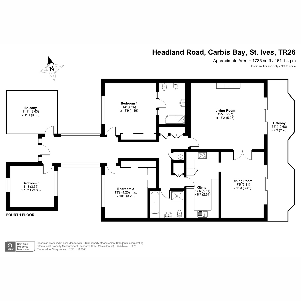Flat 9, Gwel Marten, St. Ives floorplan