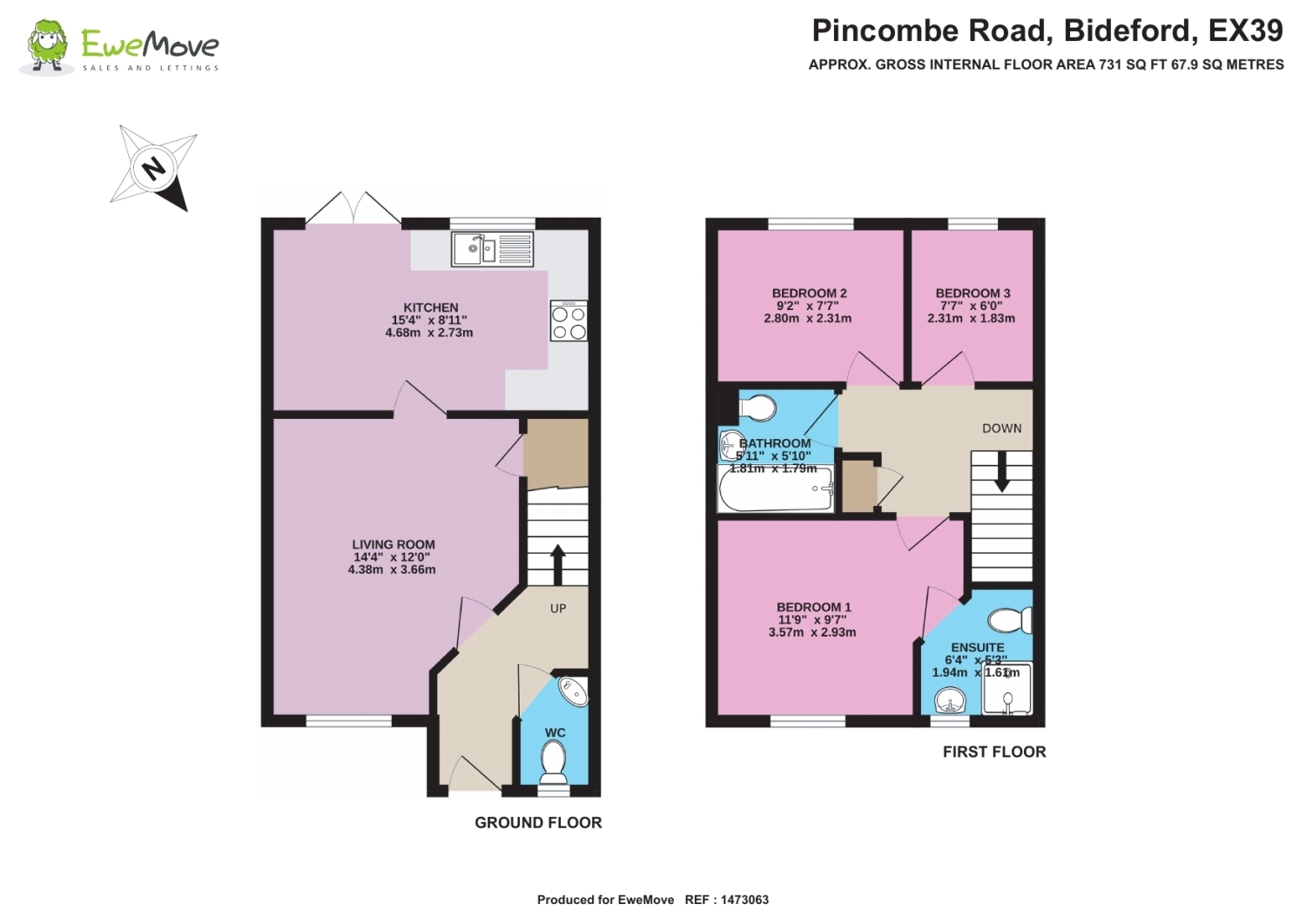 3, Pincombe Road, Bideford floorplan