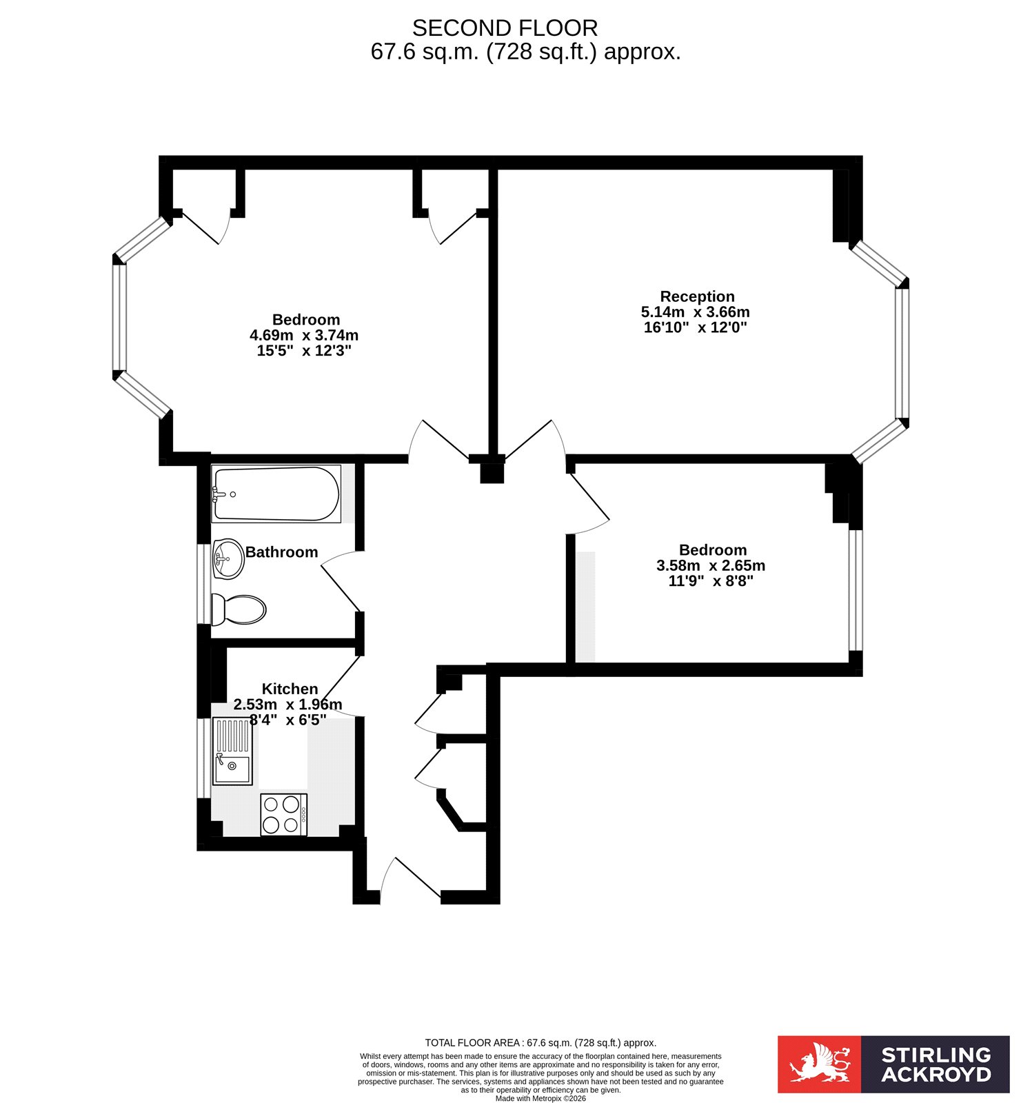 Flat 10, Downing Court,, Grenville Street, London floorplan