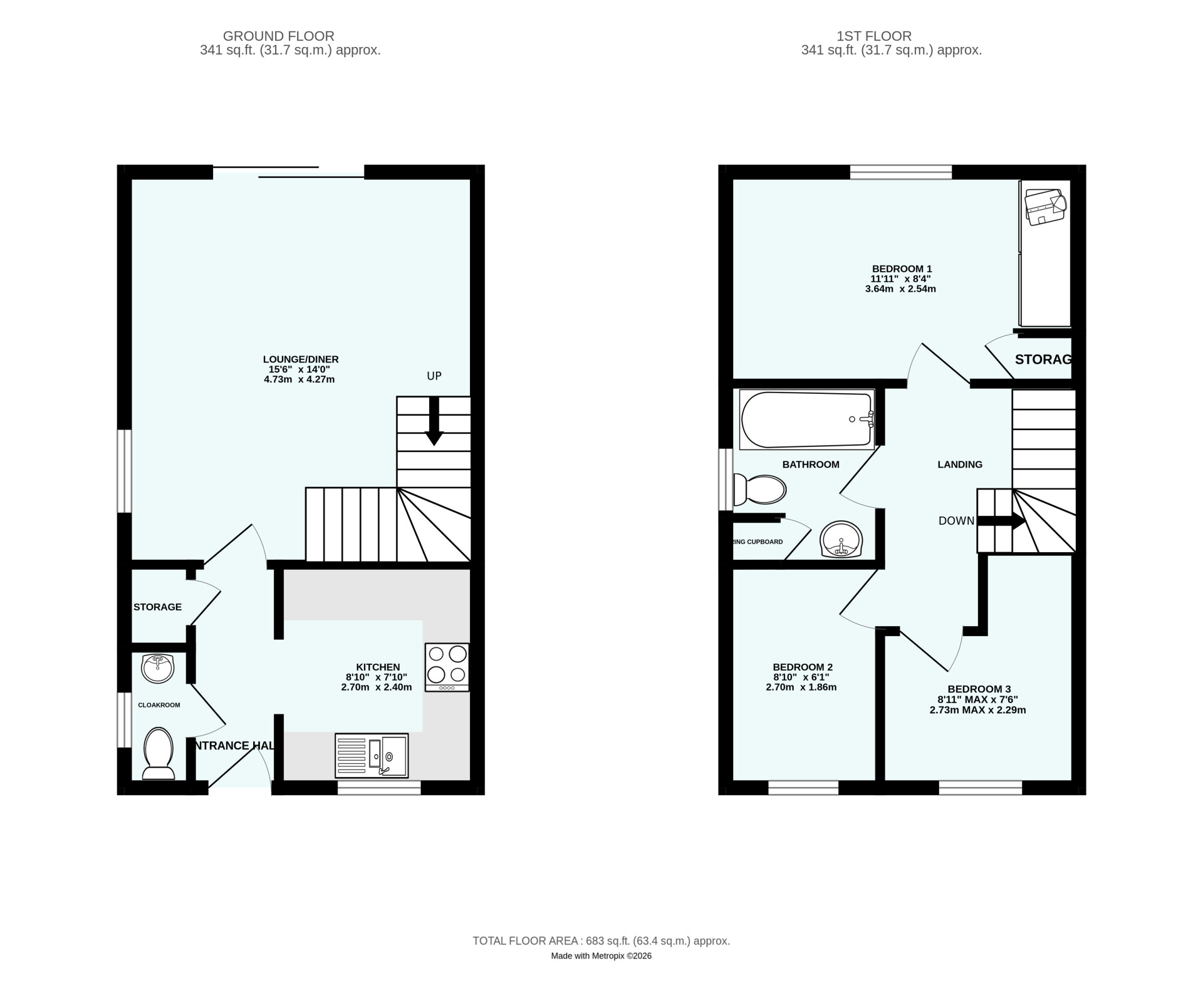 11, Rushforth Place, Exeter floorplan