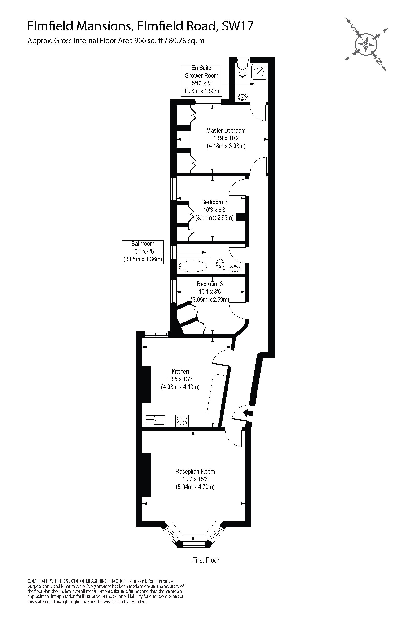 21, Elmfield Mansions,, Elmfield Road, London floorplan