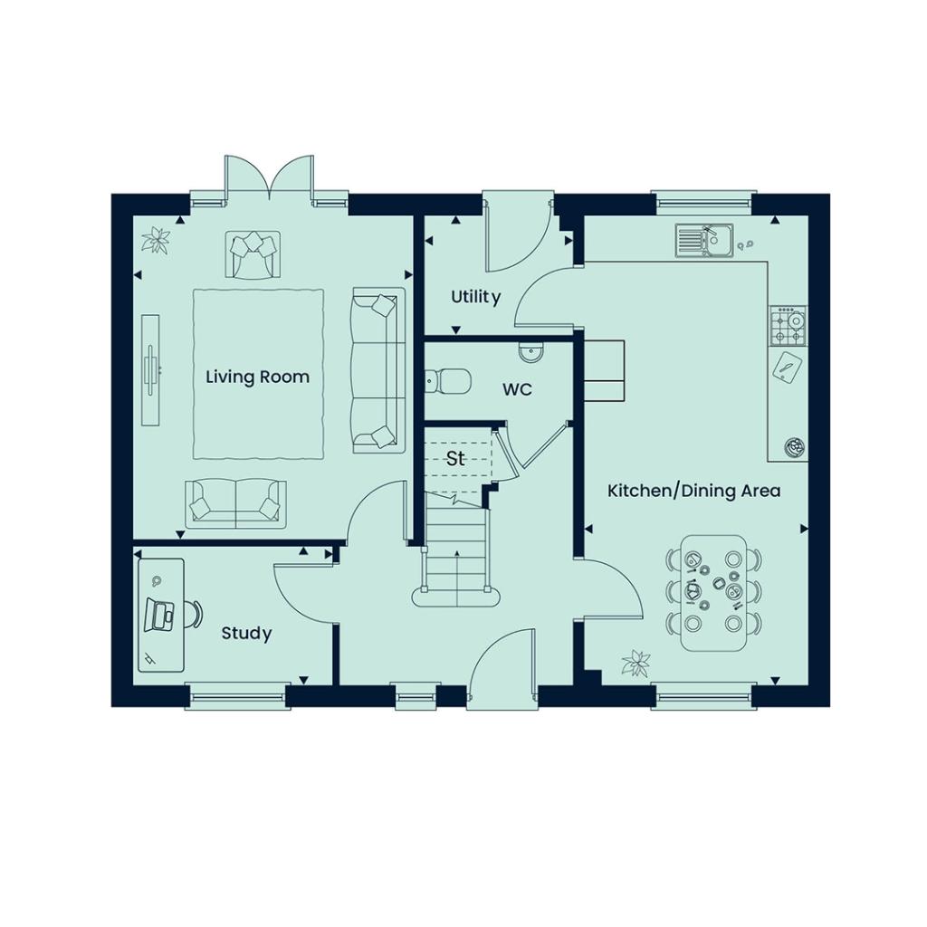 129, Exeter Road, South Molton floorplan
