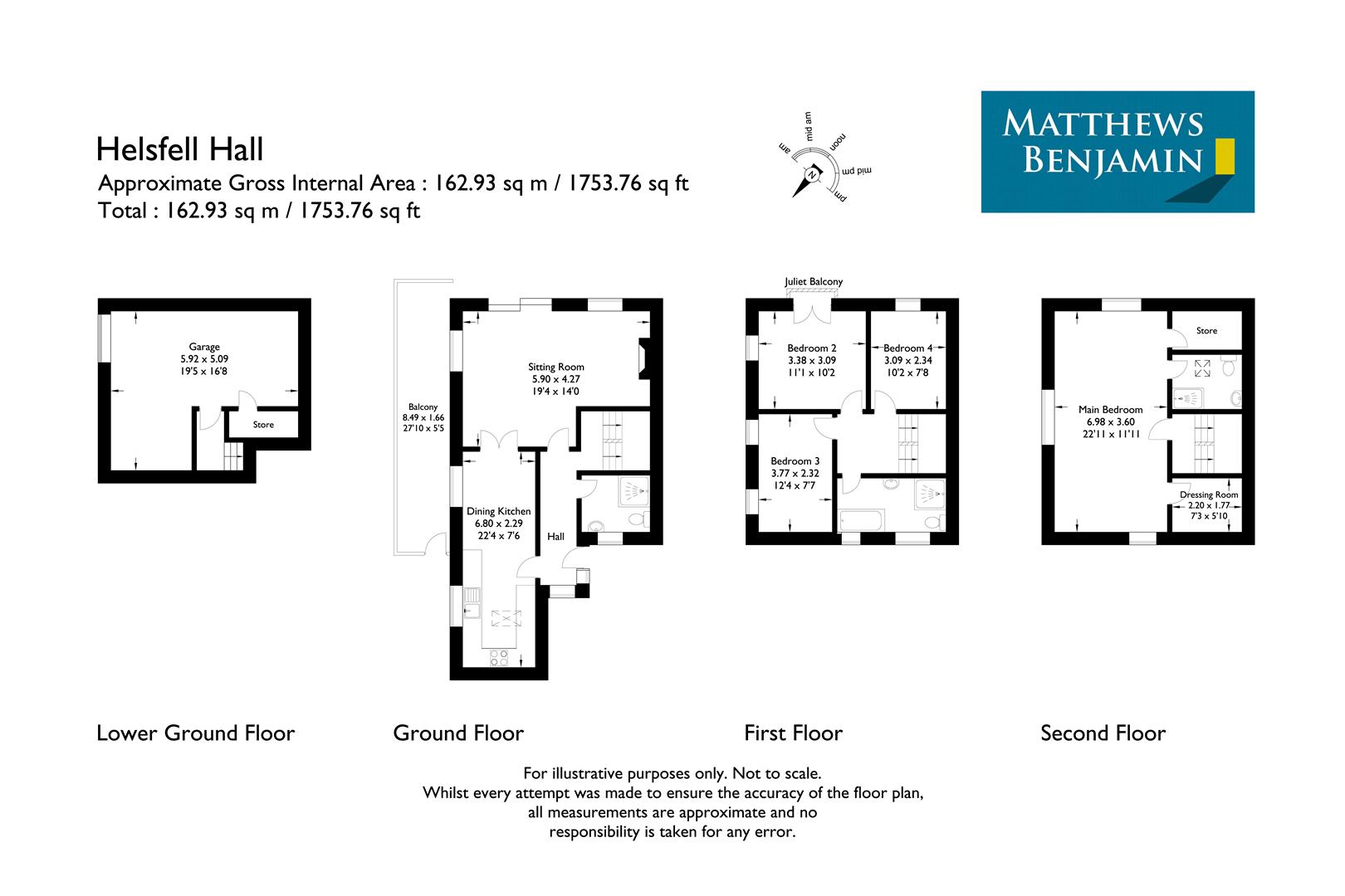9 Helsfell Hall, Windermere Road, Kendal LA9, 4 bedroom property for