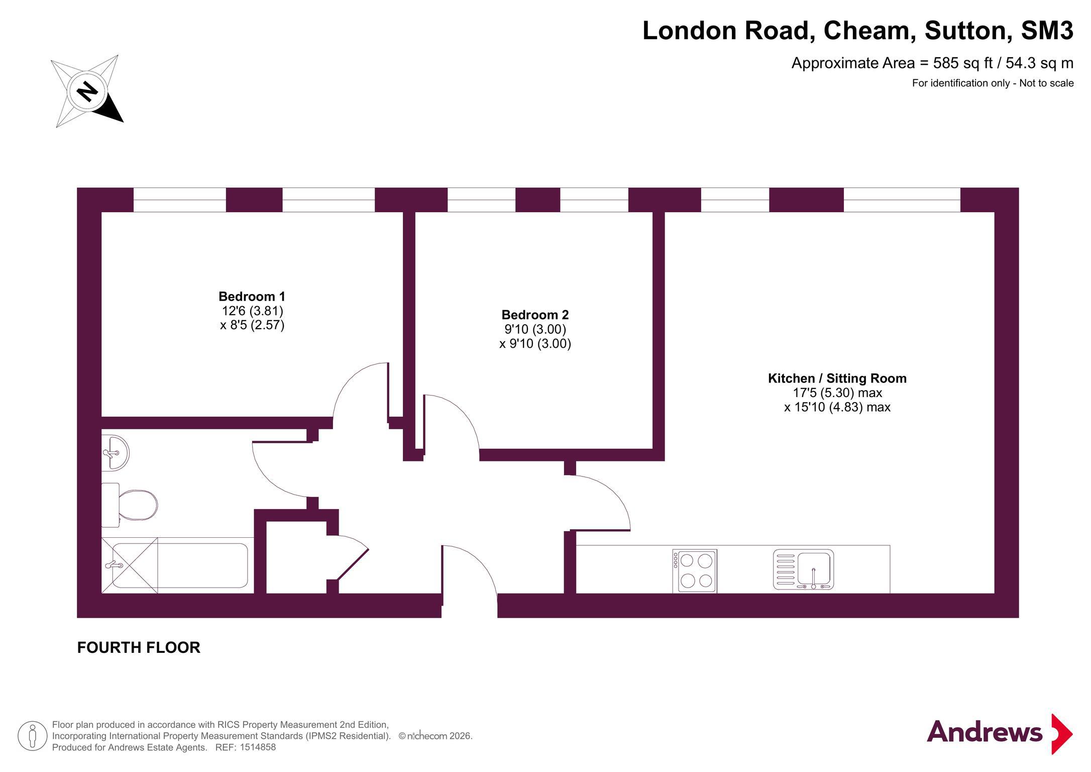 Flat 74, Haredon House, 810, London Road, Sutton floorplan