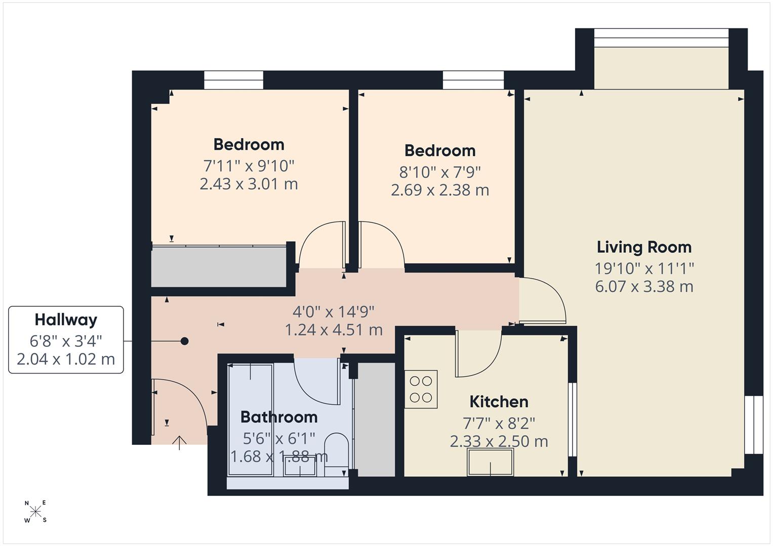 Flat 73 French Apartments, Lansdowne Road, Purley floorplan