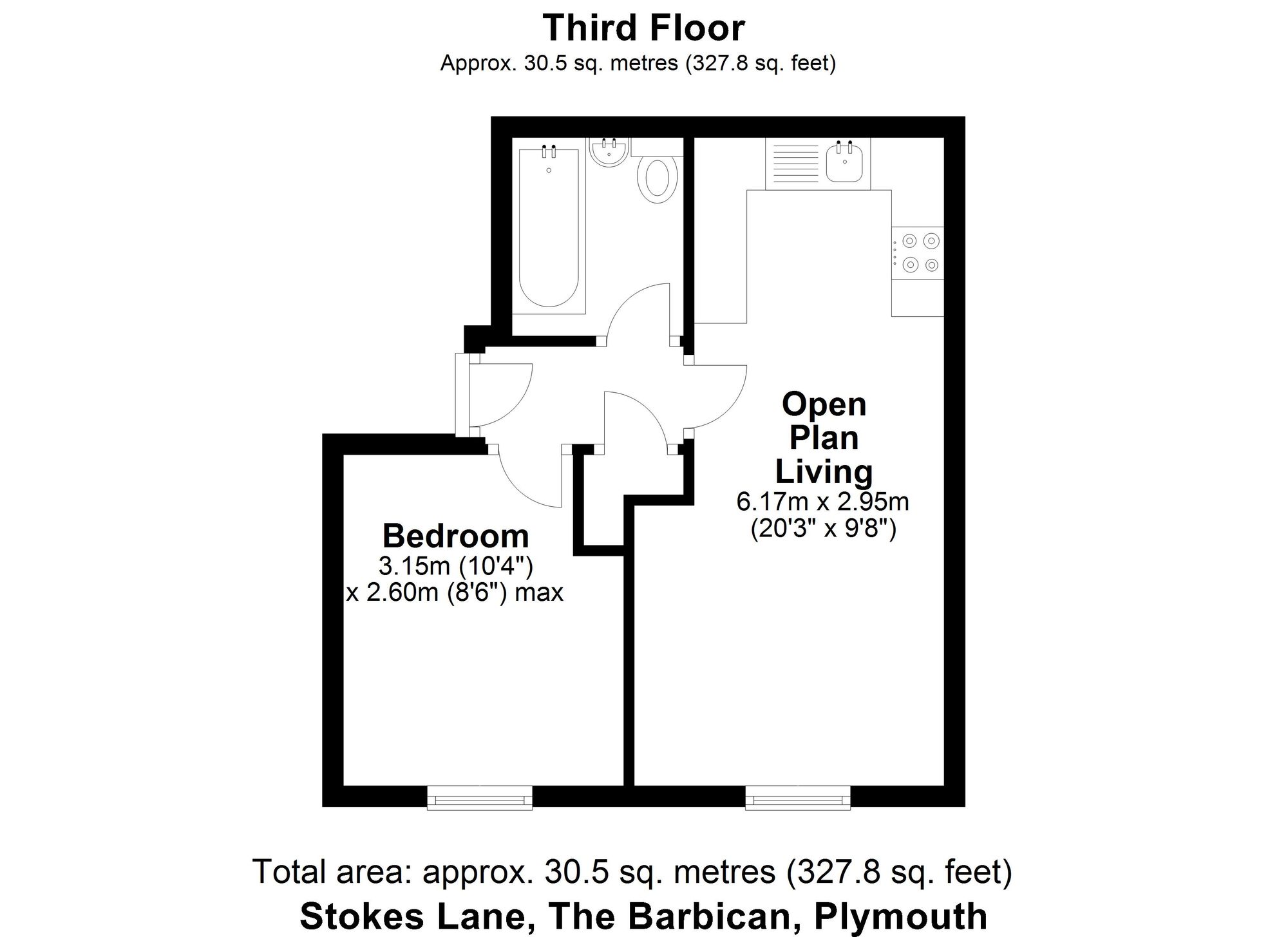 Flat 12, 2-3 Stokes Lane, Plymouth floorplan