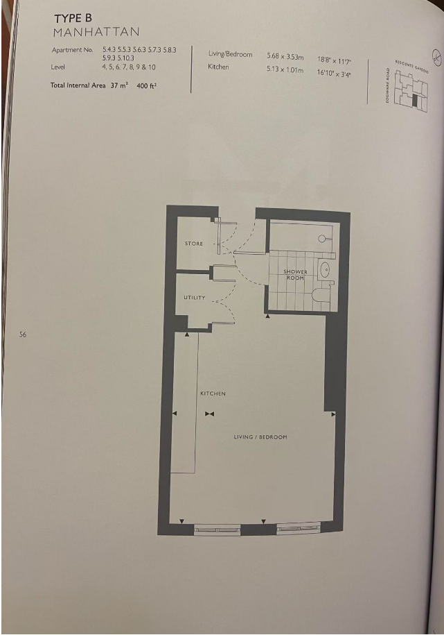 Apartment 58, Asquith House, London floorplan
