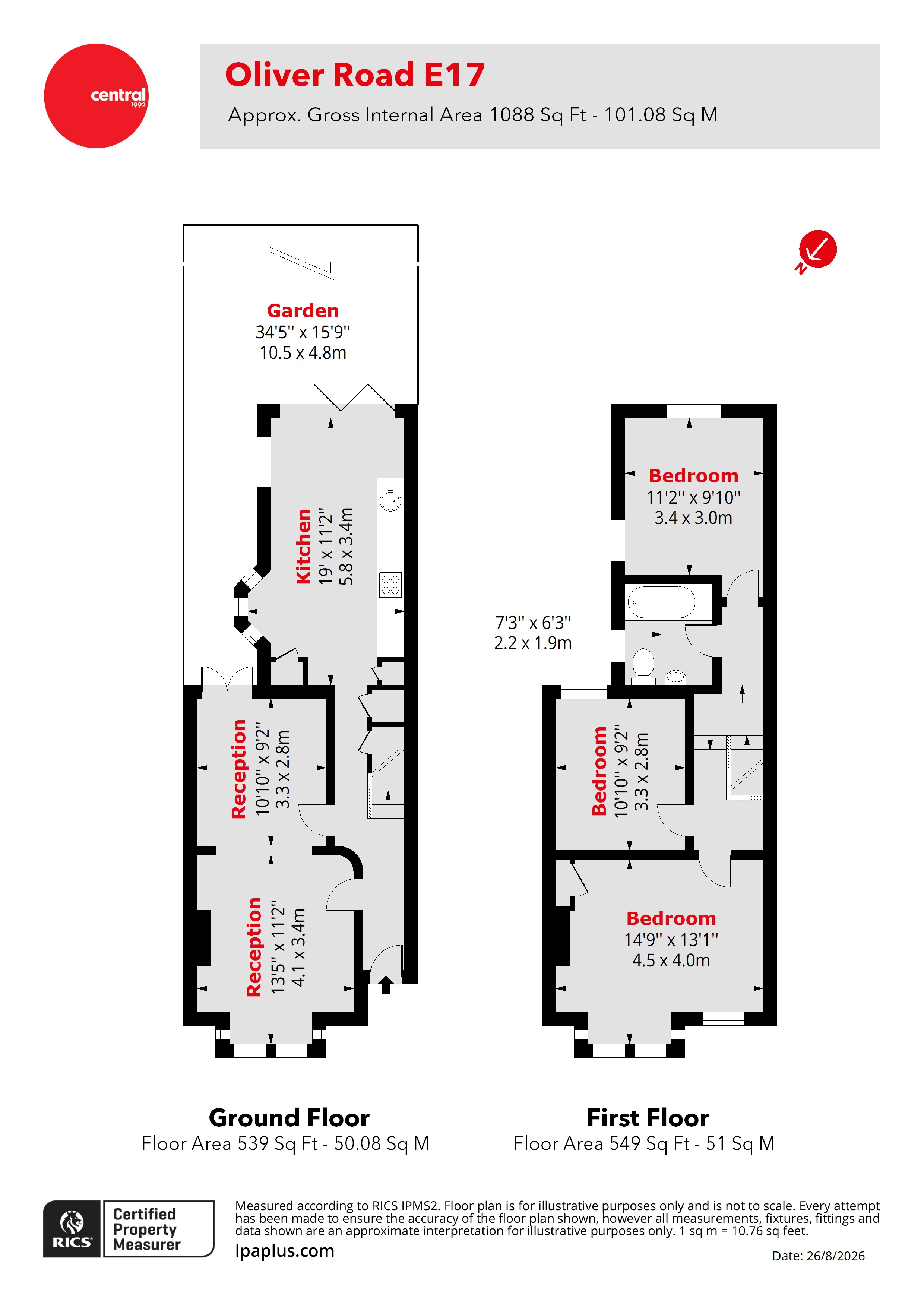 17, Oliver Road, London floorplan