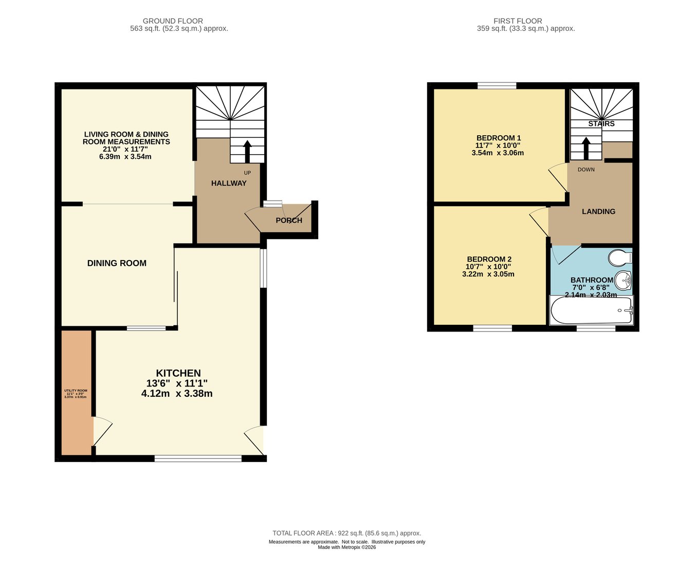 7 Burts Cottages, Wimborne floorplan