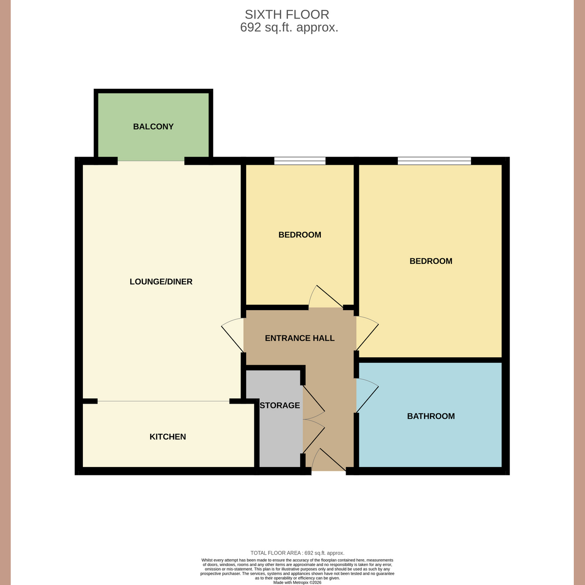 Flat FLAT 212, BEAUMONT COURT, 61 - 71, Victoria Avenue, Southend-on-sea floorplan