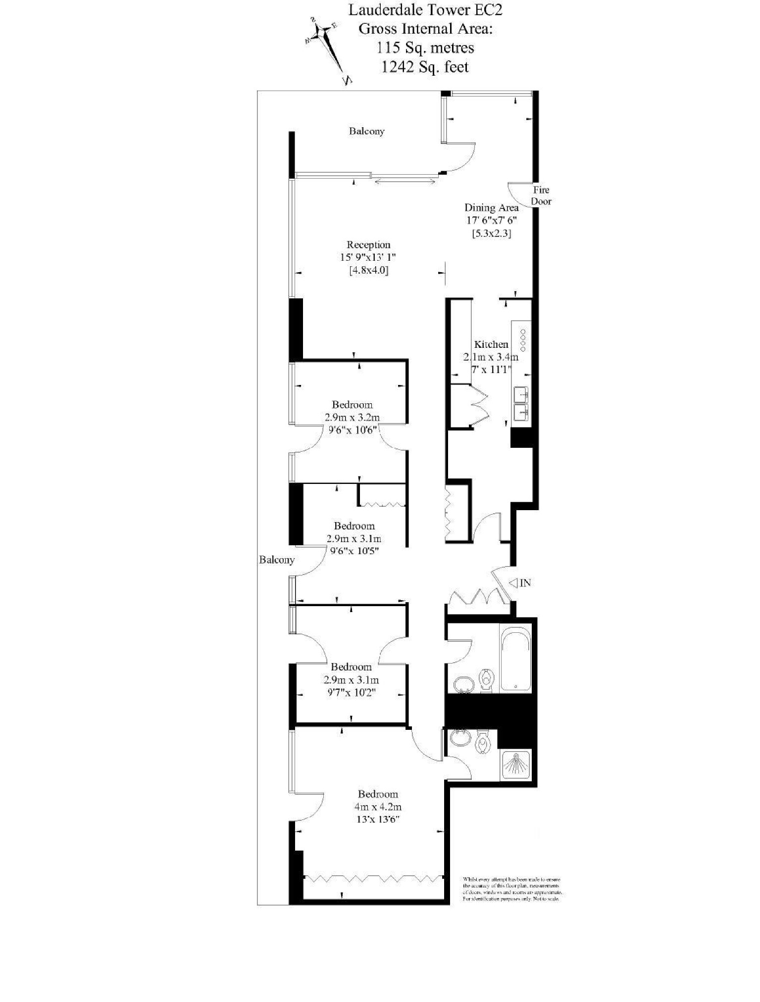 Flat 283, Lauderdale Tower, Barbican, London floorplan