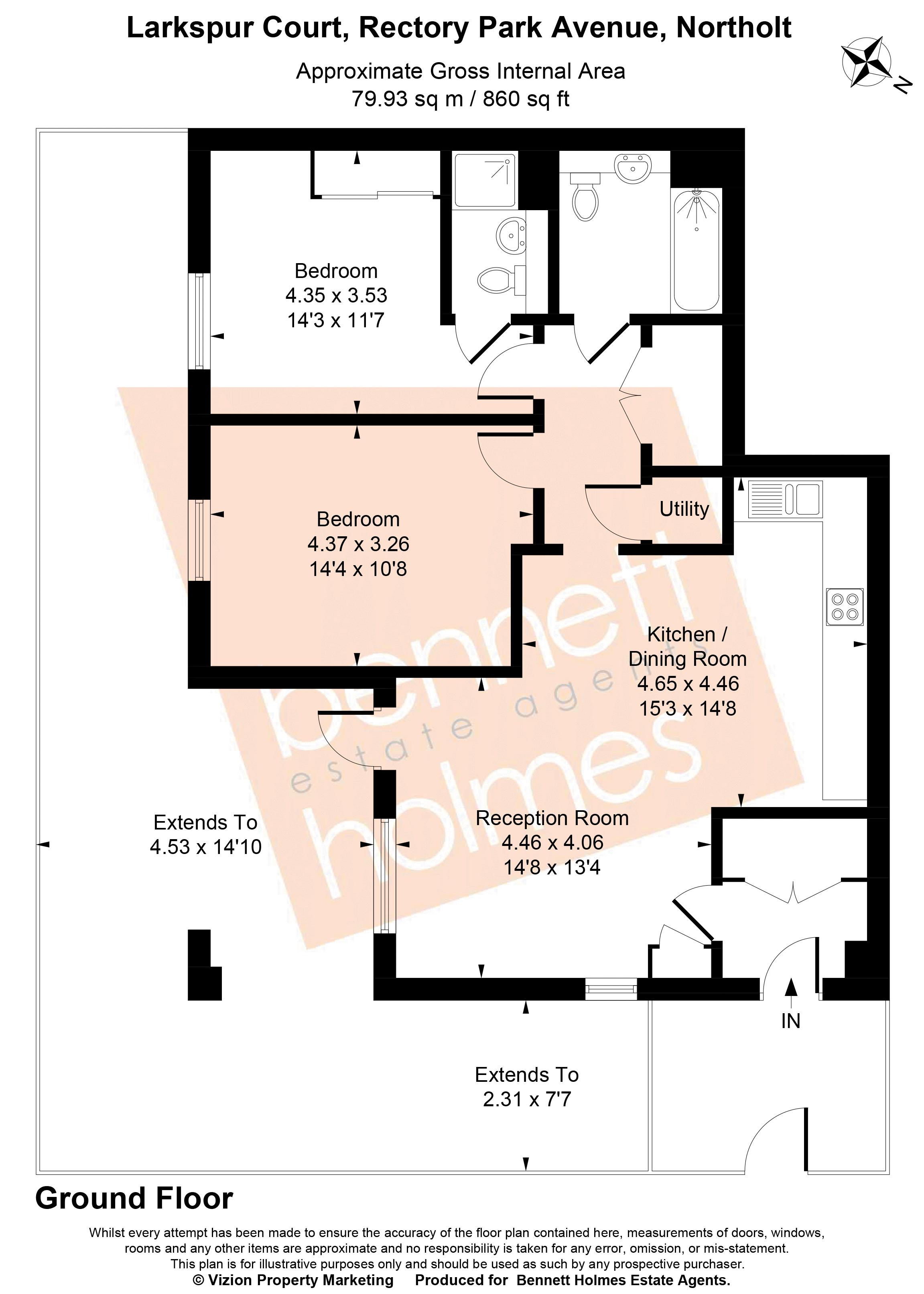 50 Larkspur Court, Rectory Park Avenue, Northolt floorplan