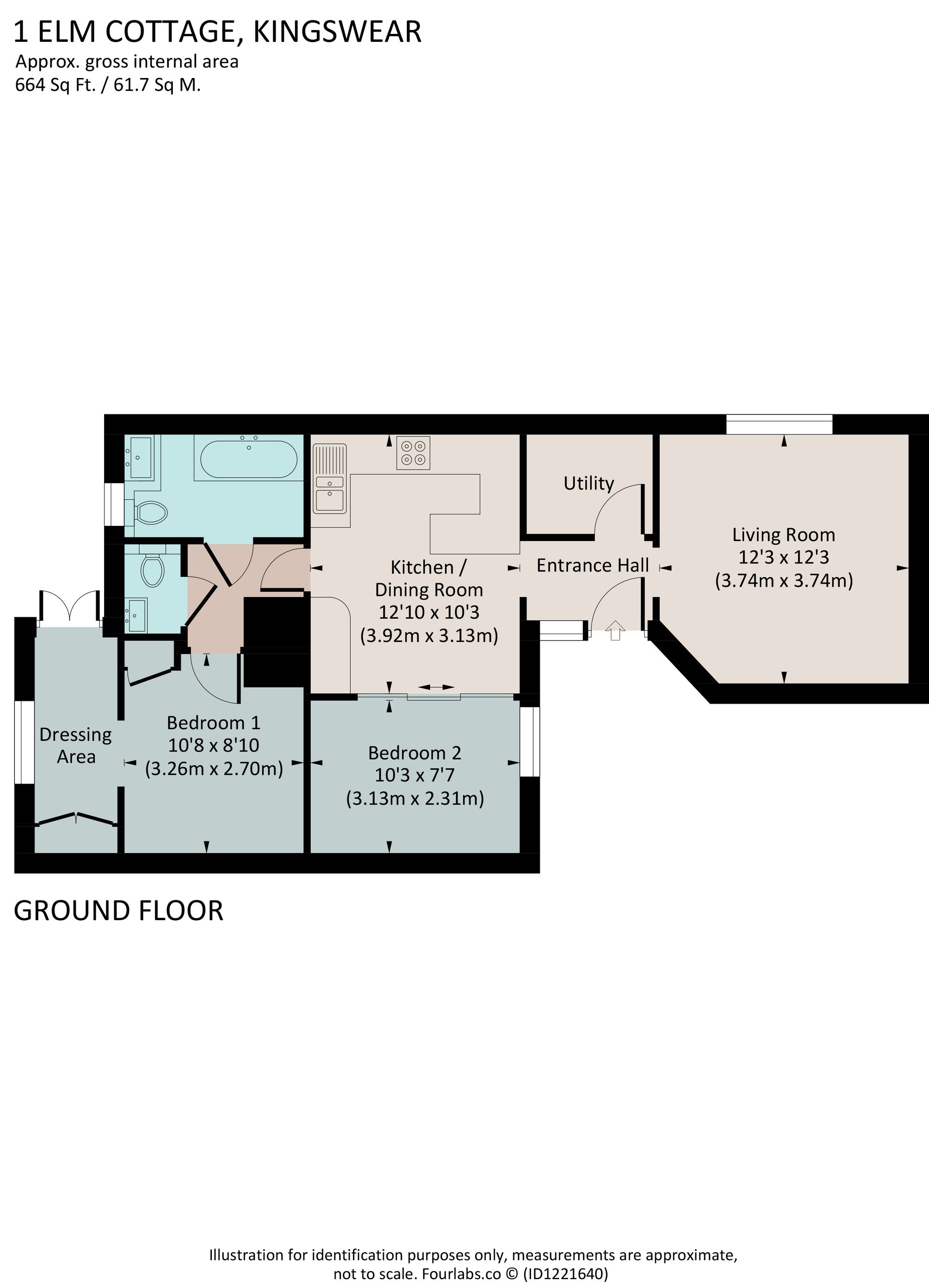 1 Elm Cottage, Lower Contour Road, Dartmouth floorplan