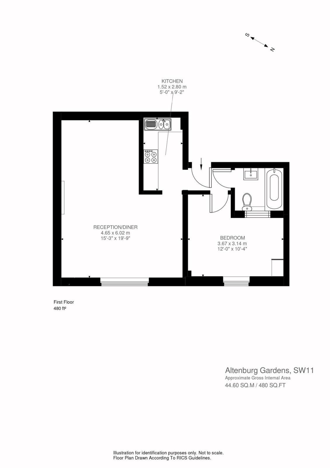 1 bed flat for sale in Altenburg Gardens, Clapham Junction SW11