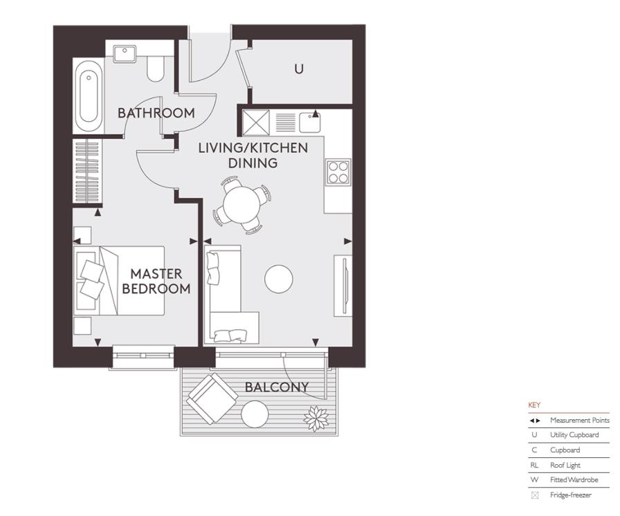111, The Barker,, Birmingham floorplan