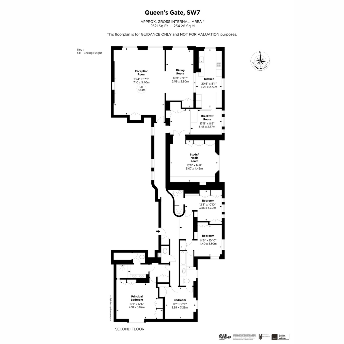 Flat 3, 1a, Queens Gate, London floorplan
