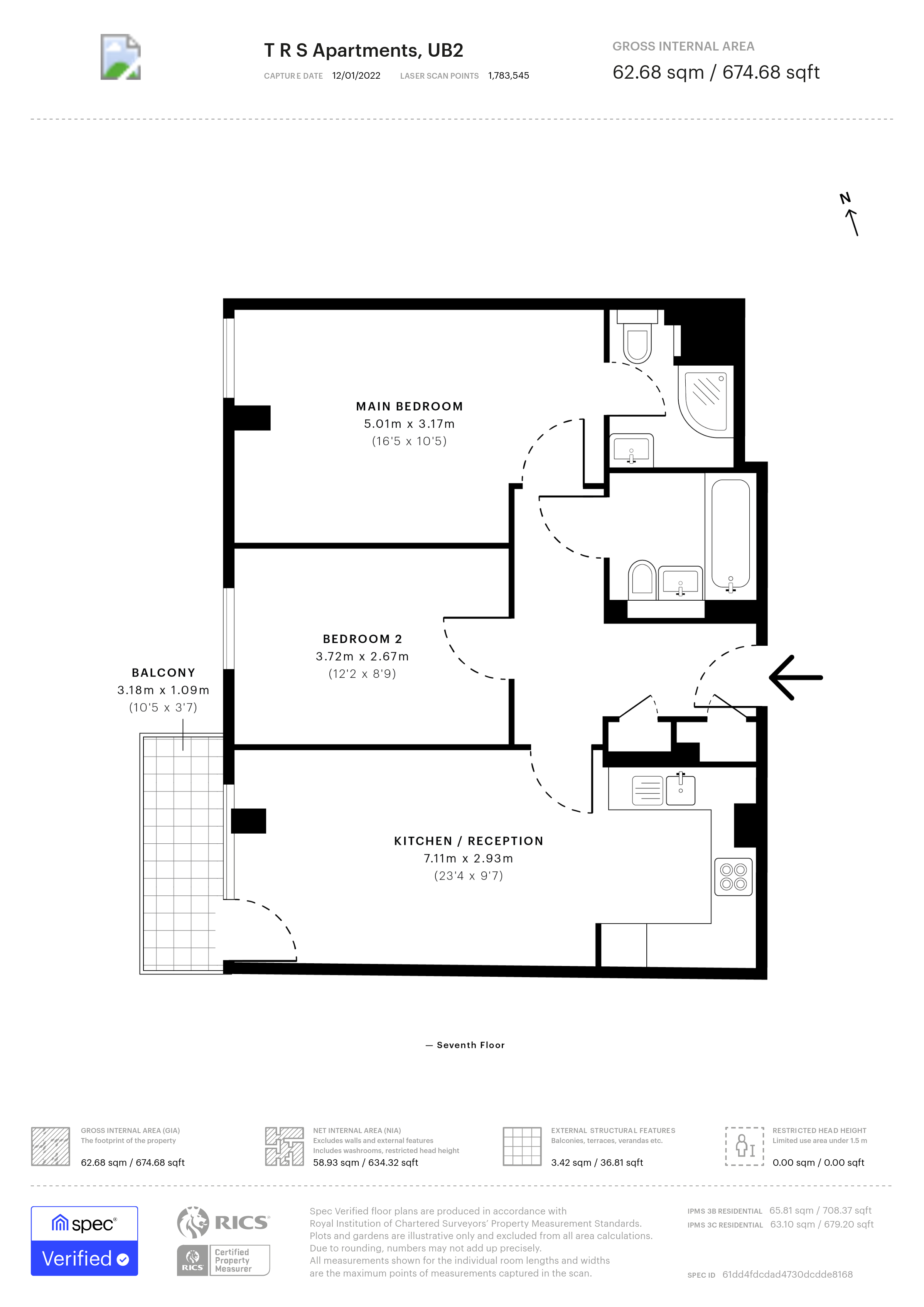 713 T R S Apartments,, The Green, Southall floorplan