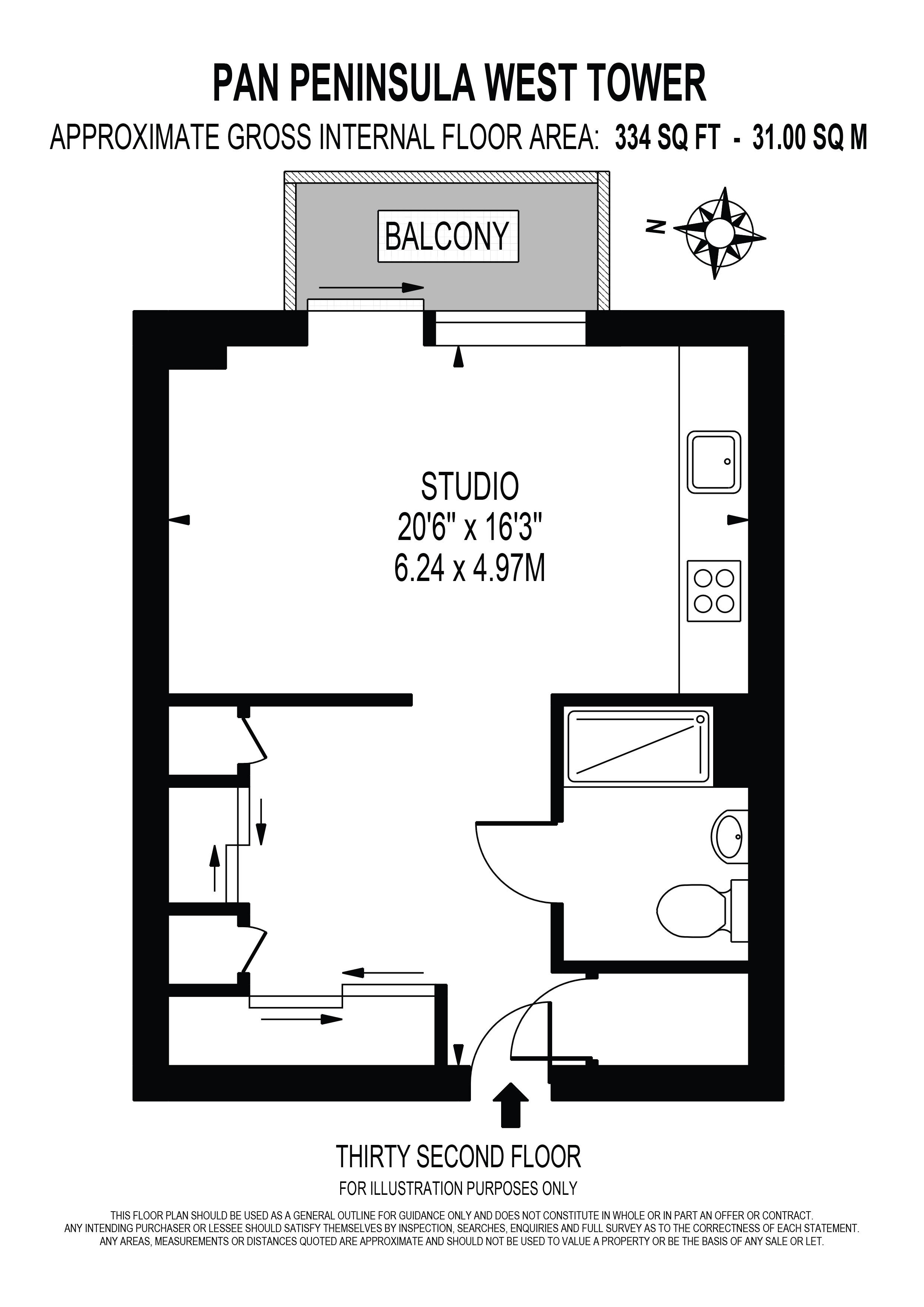 0 Bedrooms Studio to rent in Pan Peninsula, West Tower, Canary Wharf E14