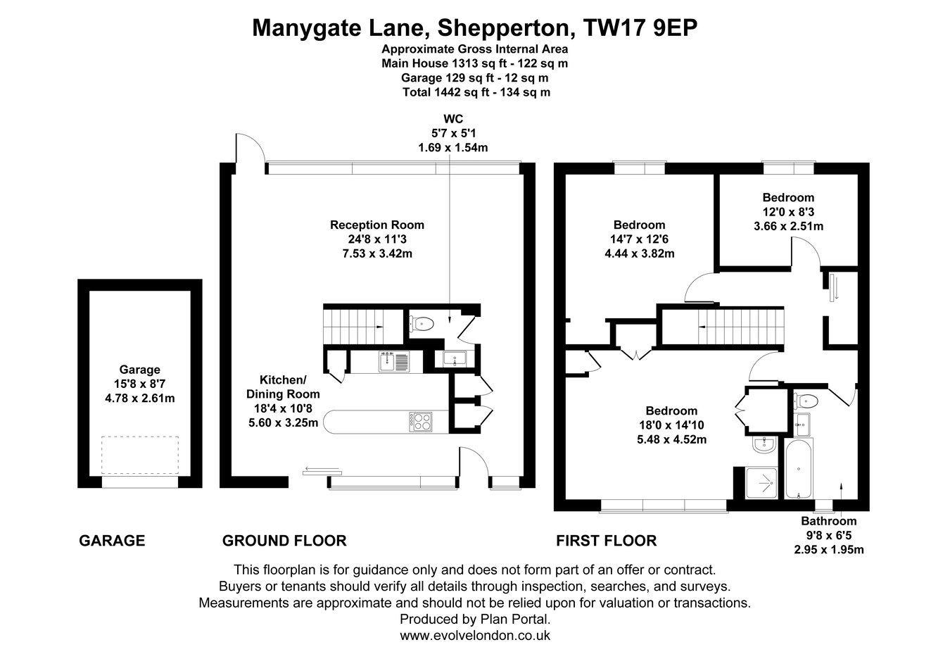 145, Manygate Lane, Shepperton floorplan