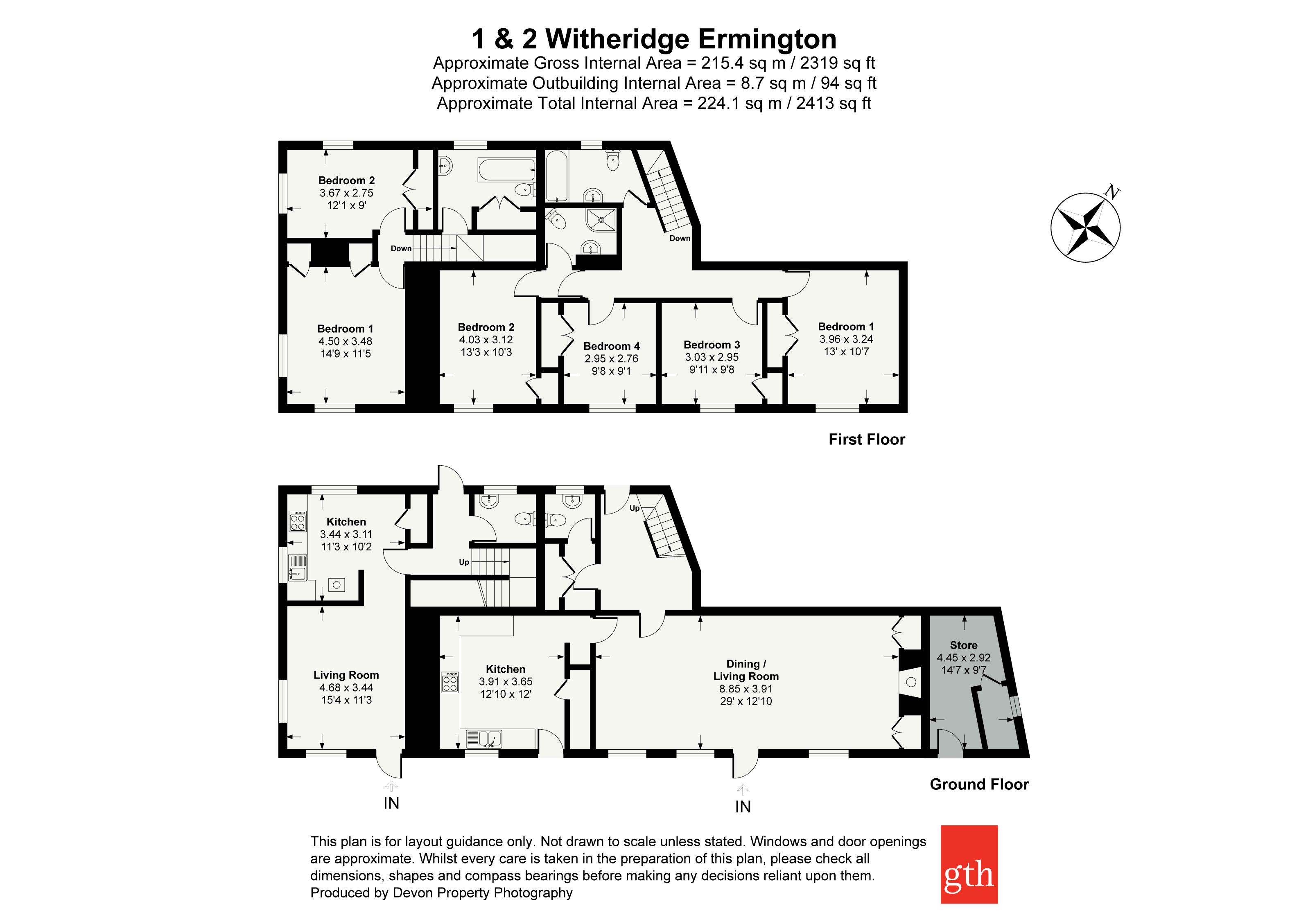 1 & 2 Witheridge,, Ermington, Devon floorplan