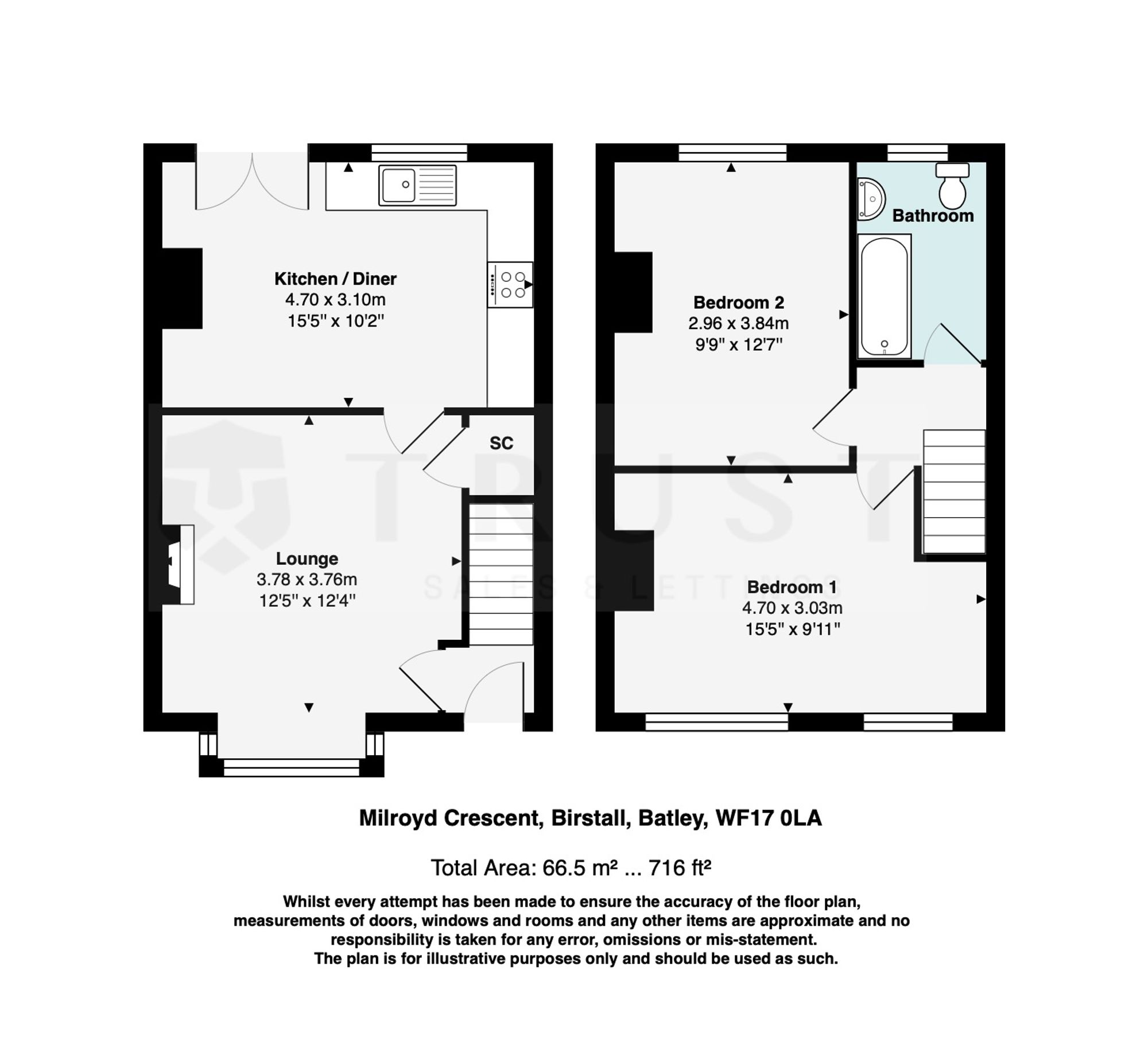103 Milroyd Crescent, Batley floorplan