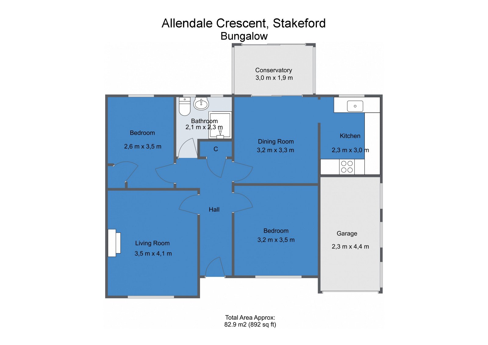 Allendale Crescent, Choppington NE62, 2 bedroom semidetached bungalow