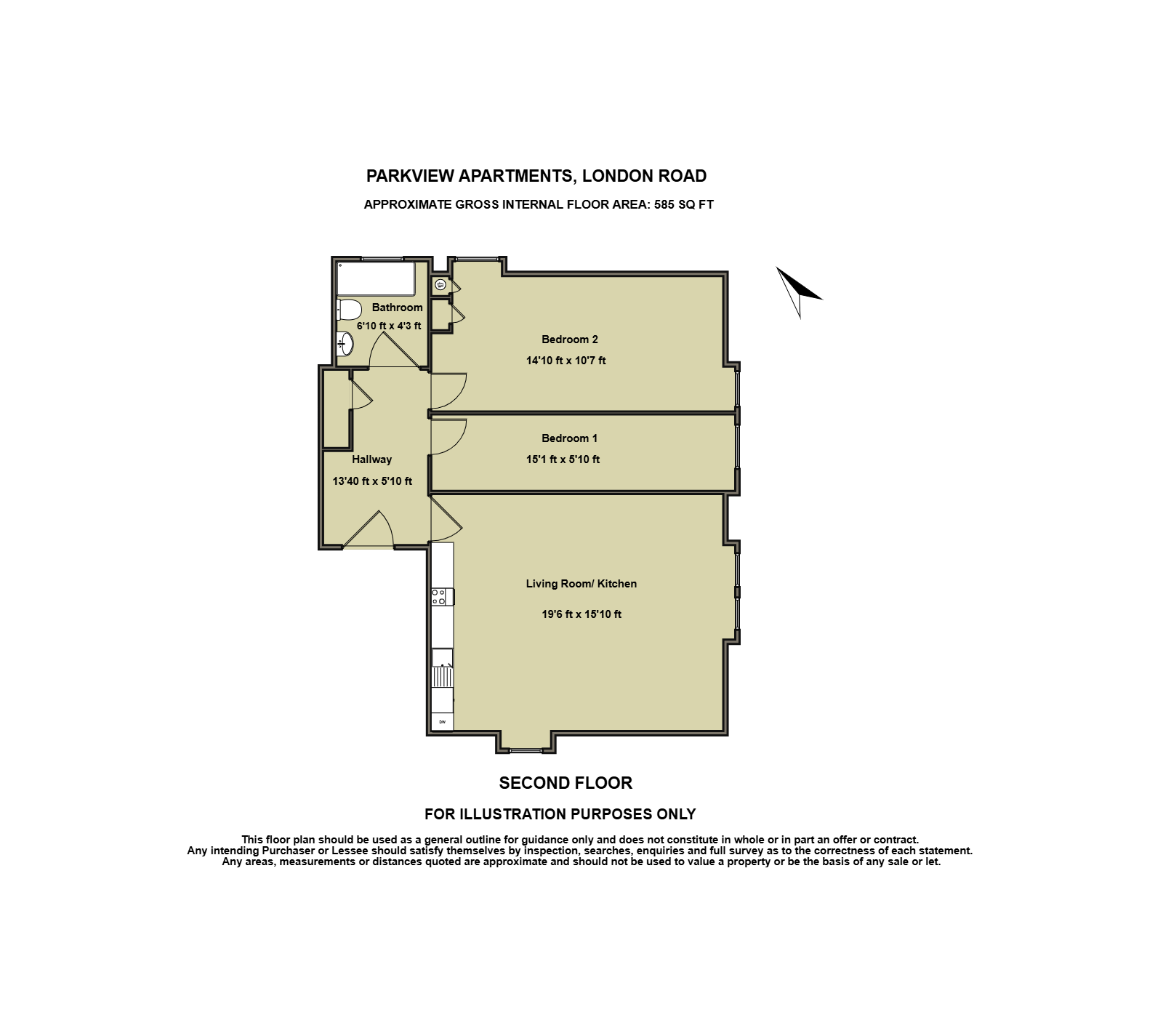 Flat 9, London Road, Morden floorplan