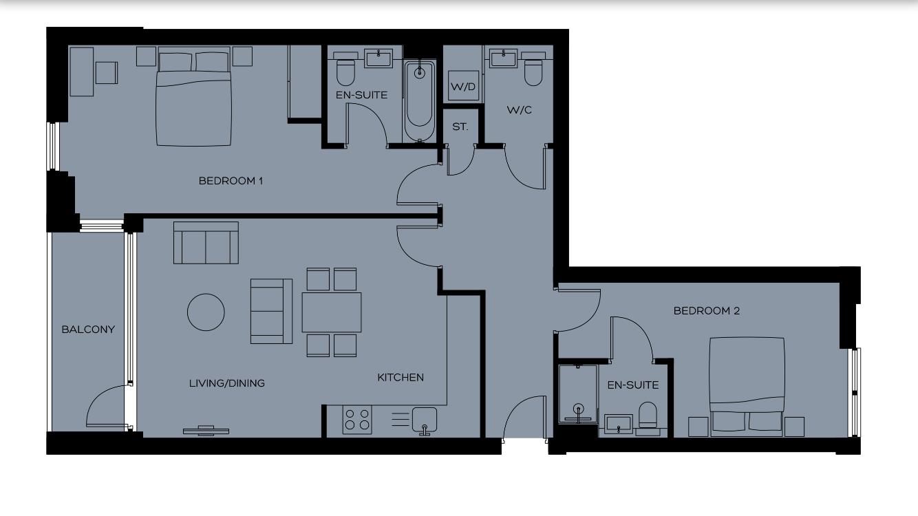 2 Bedrooms Flat to rent in Lakeside Drive, Park Royal, London NW10