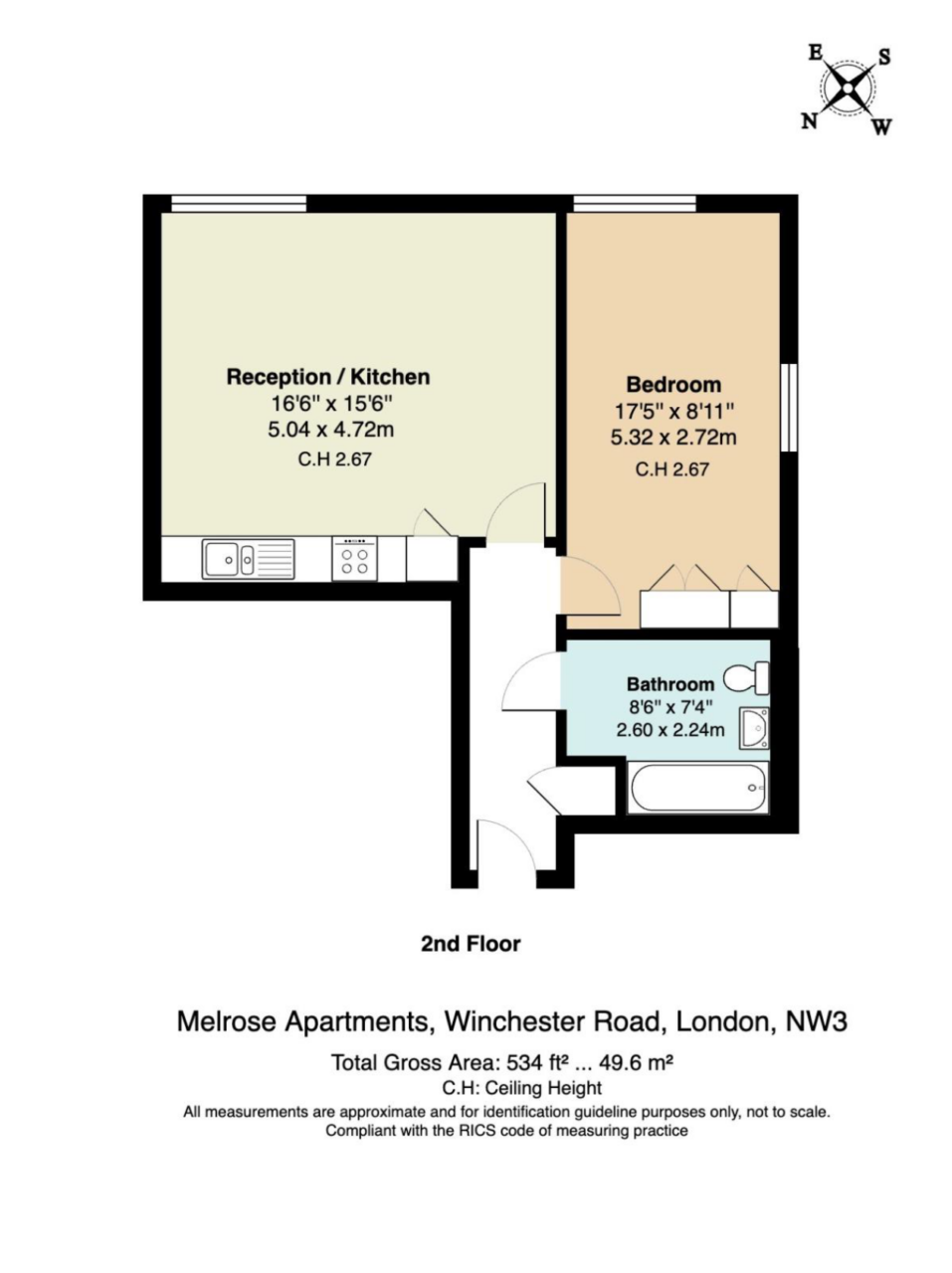 Flat 39 Melrose Apartments,, 6 Winchester Road, London floorplan