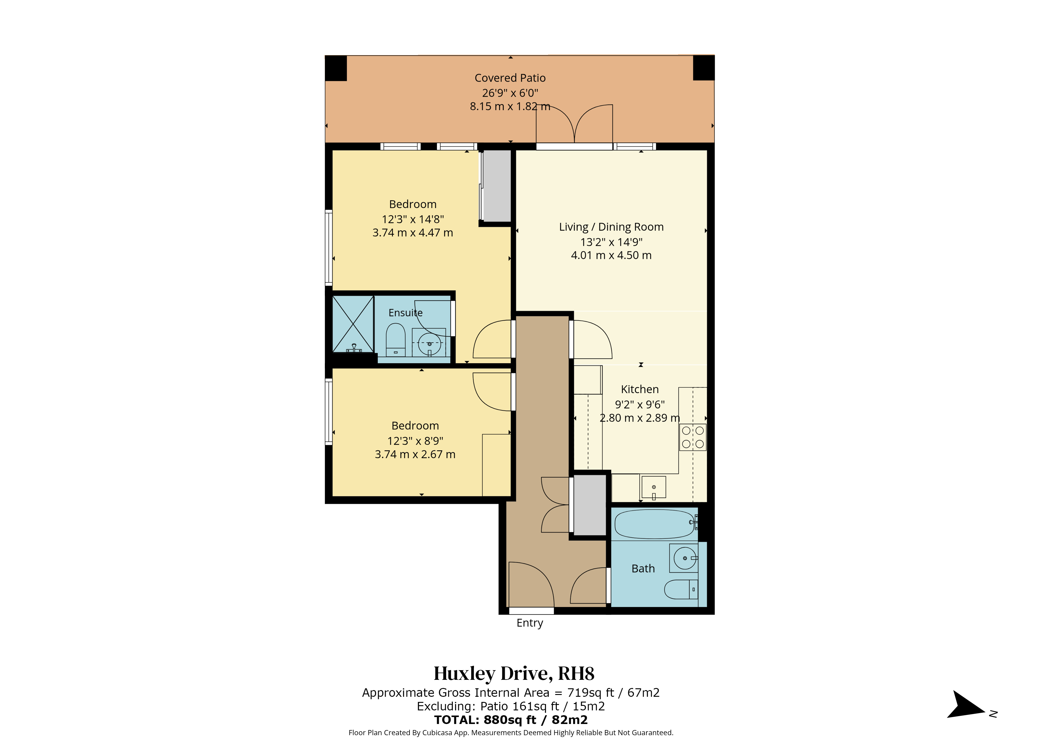 Flat 2, 33, Huxley Drive, Oxted floorplan