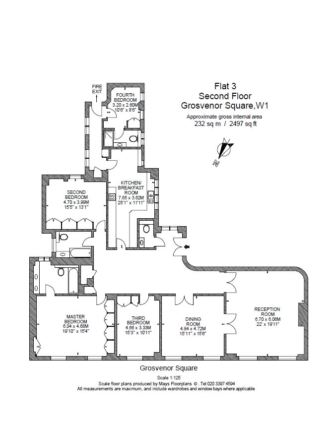 4 Bedrooms Flat to rent in Grosvenor Square, Mayfair, London W1K