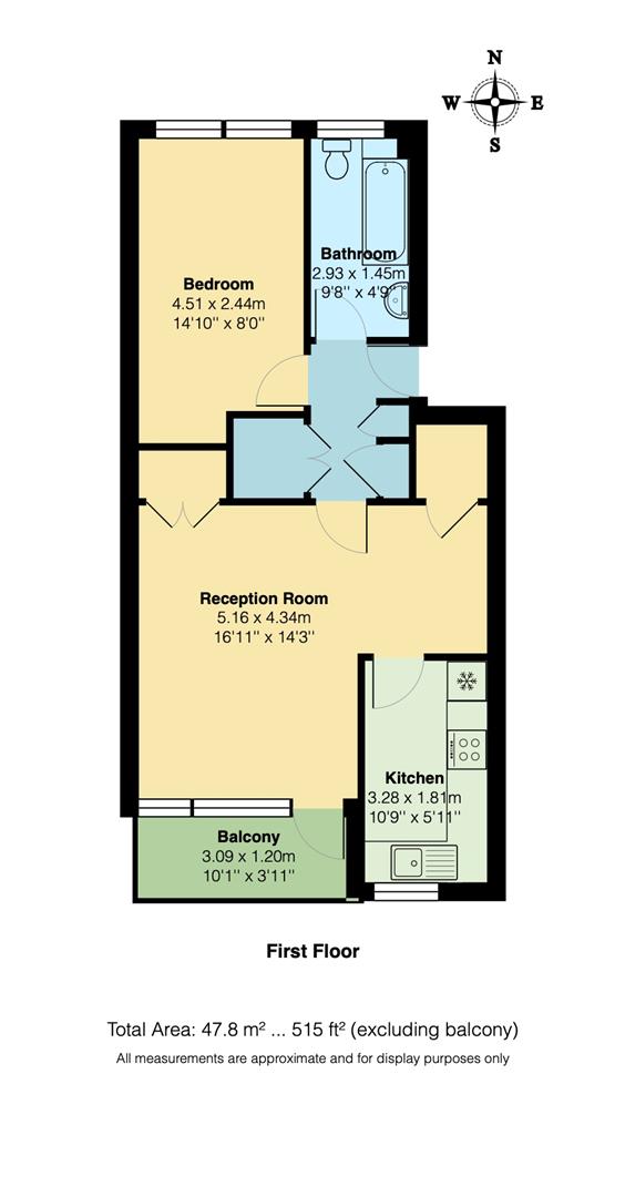 Flat 9, Pear Tree Court 57, Churchfields, South Woodford floorplan