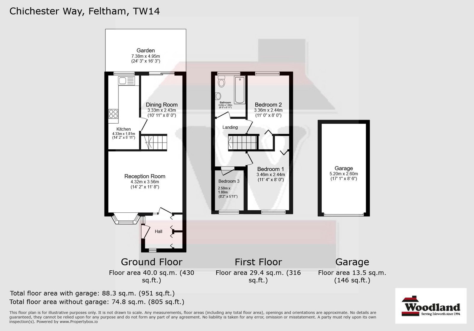 8, Chichester Way, Feltham floorplan