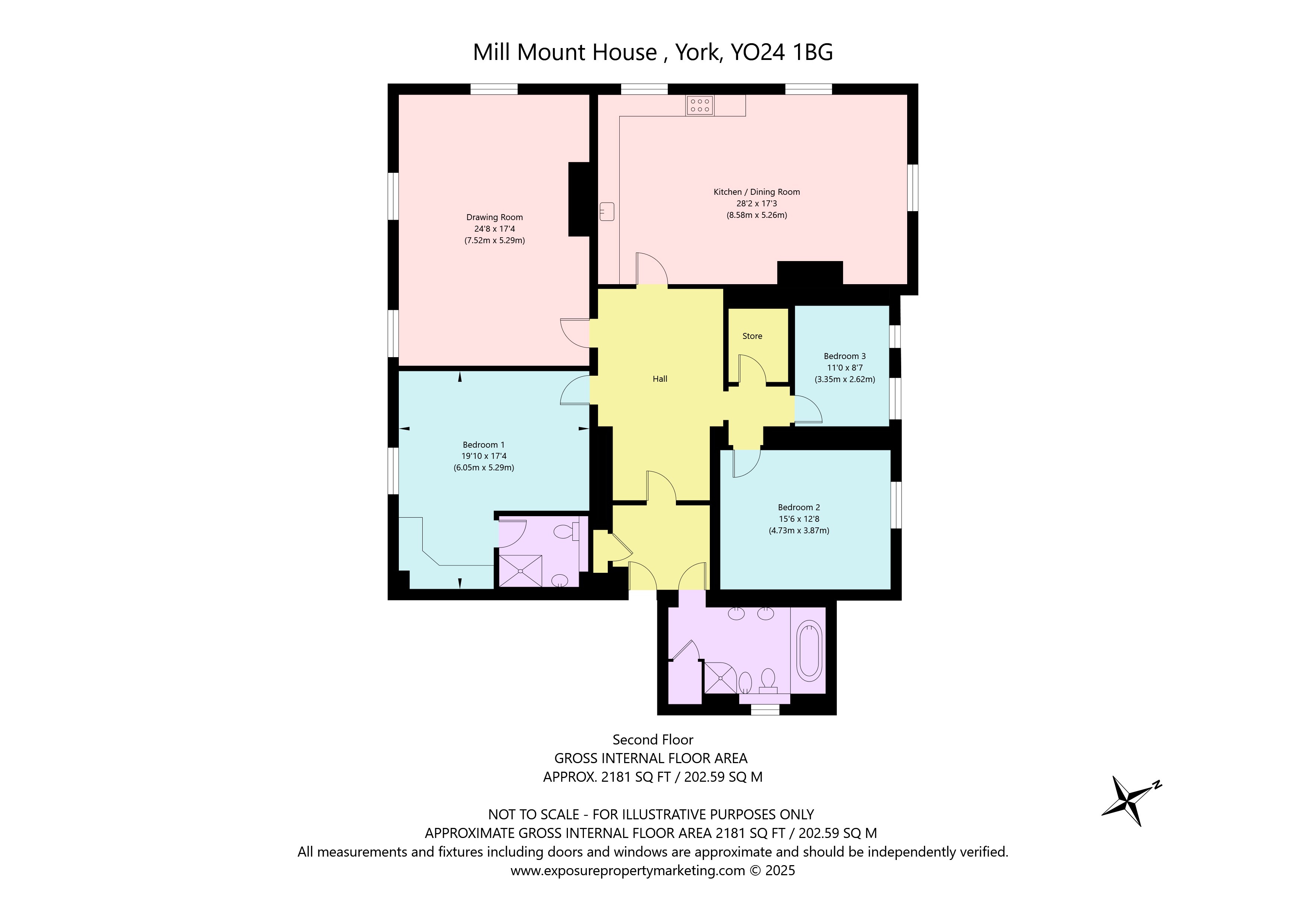 3, Mill Mount House, York floorplan