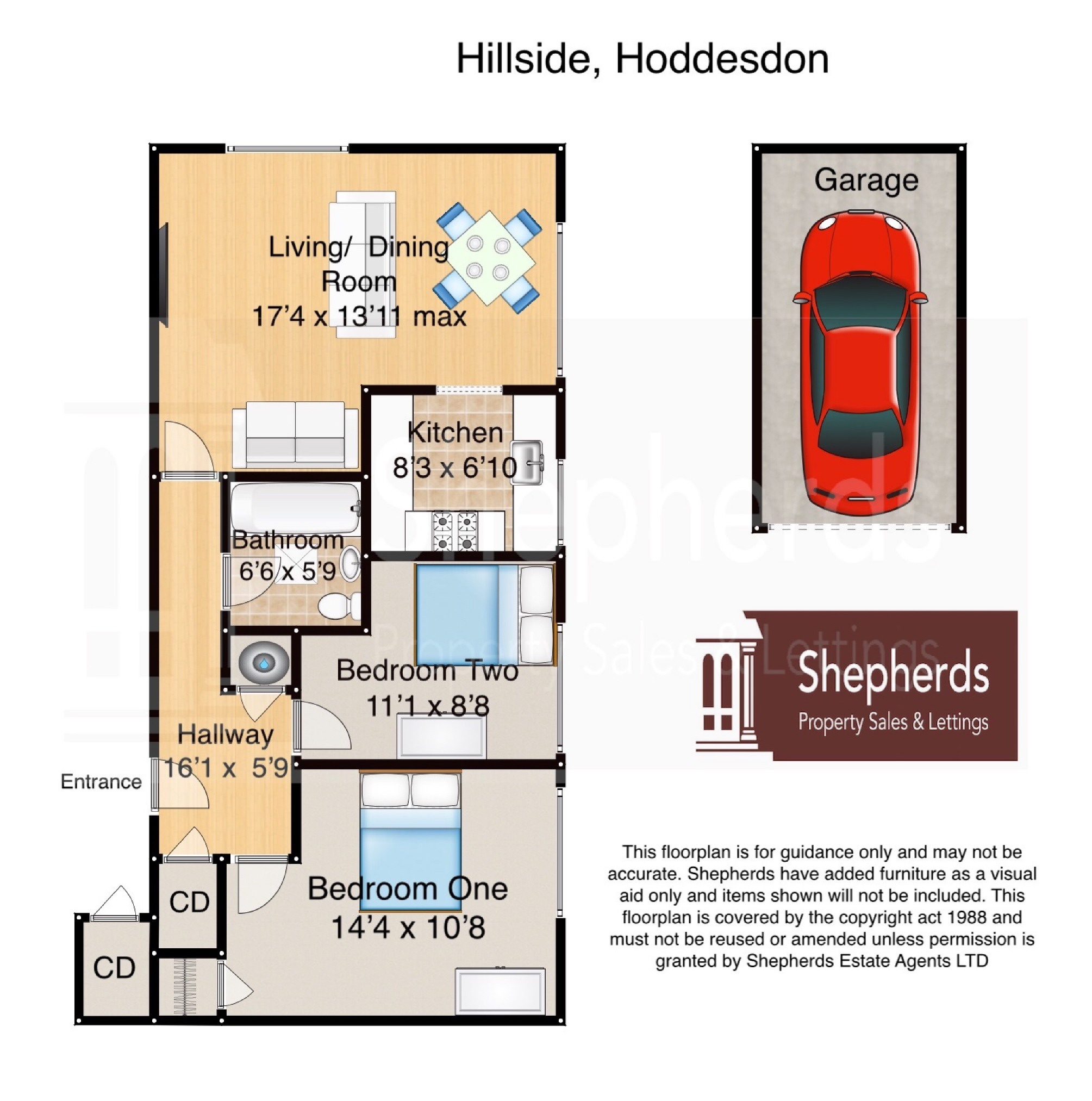 2 bed flat for sale in Hillside, Hoddesdon, Hertfordshire EN11 Zoopla