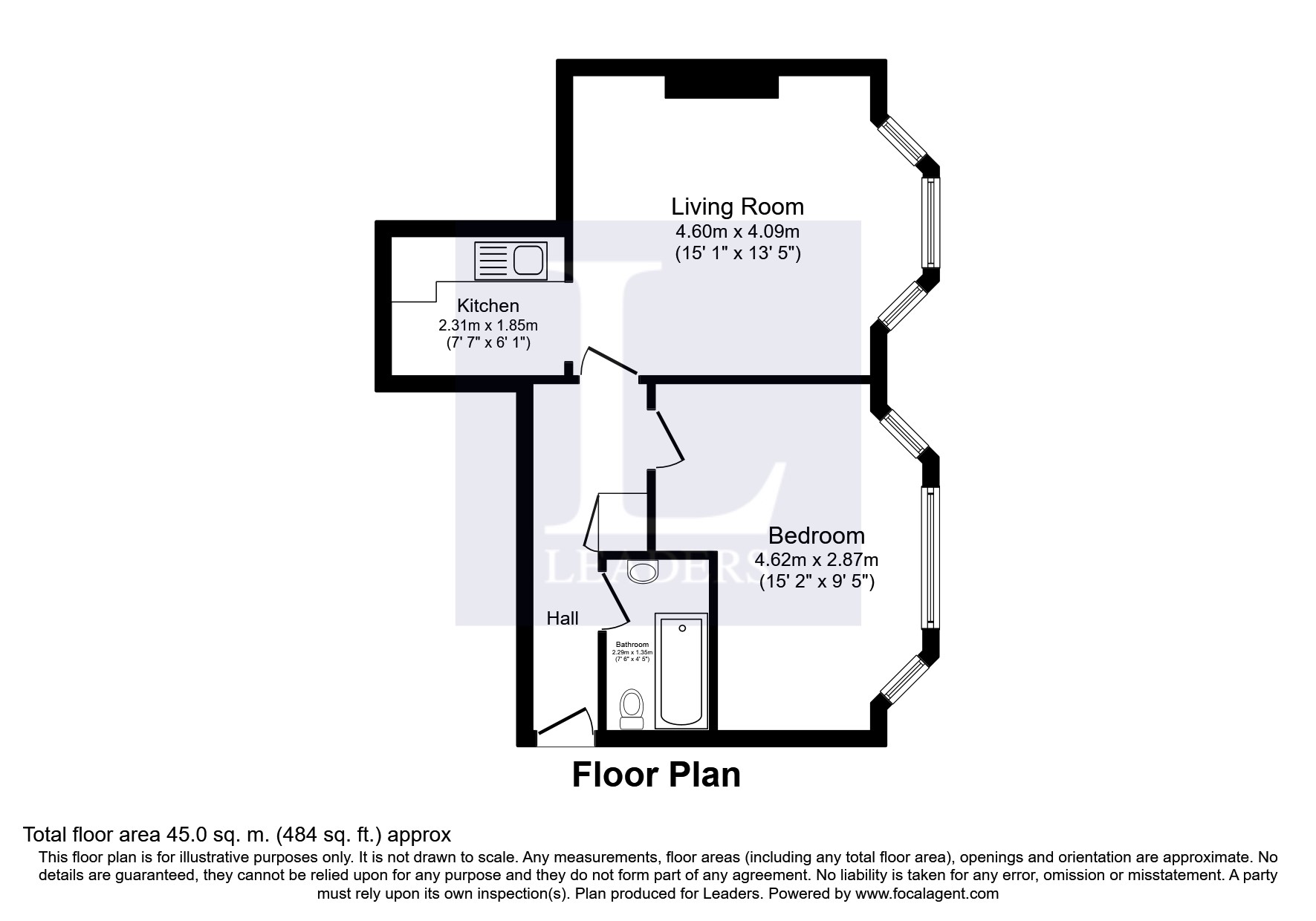 1 Bedrooms Flat to rent in Grange Road, Eastbourne BN21