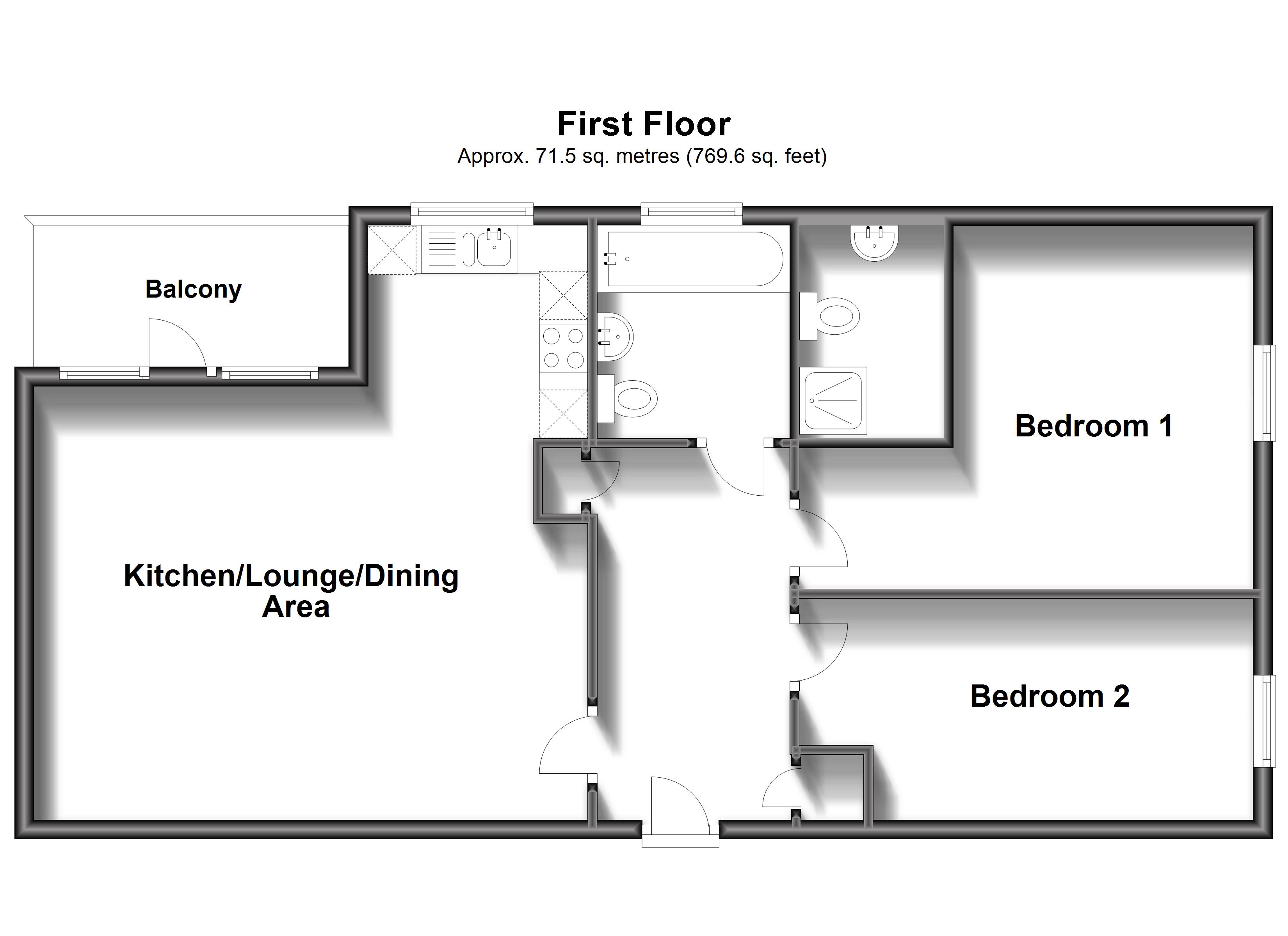 8, Kristi House, New Town Apartments, Ashford floorplan