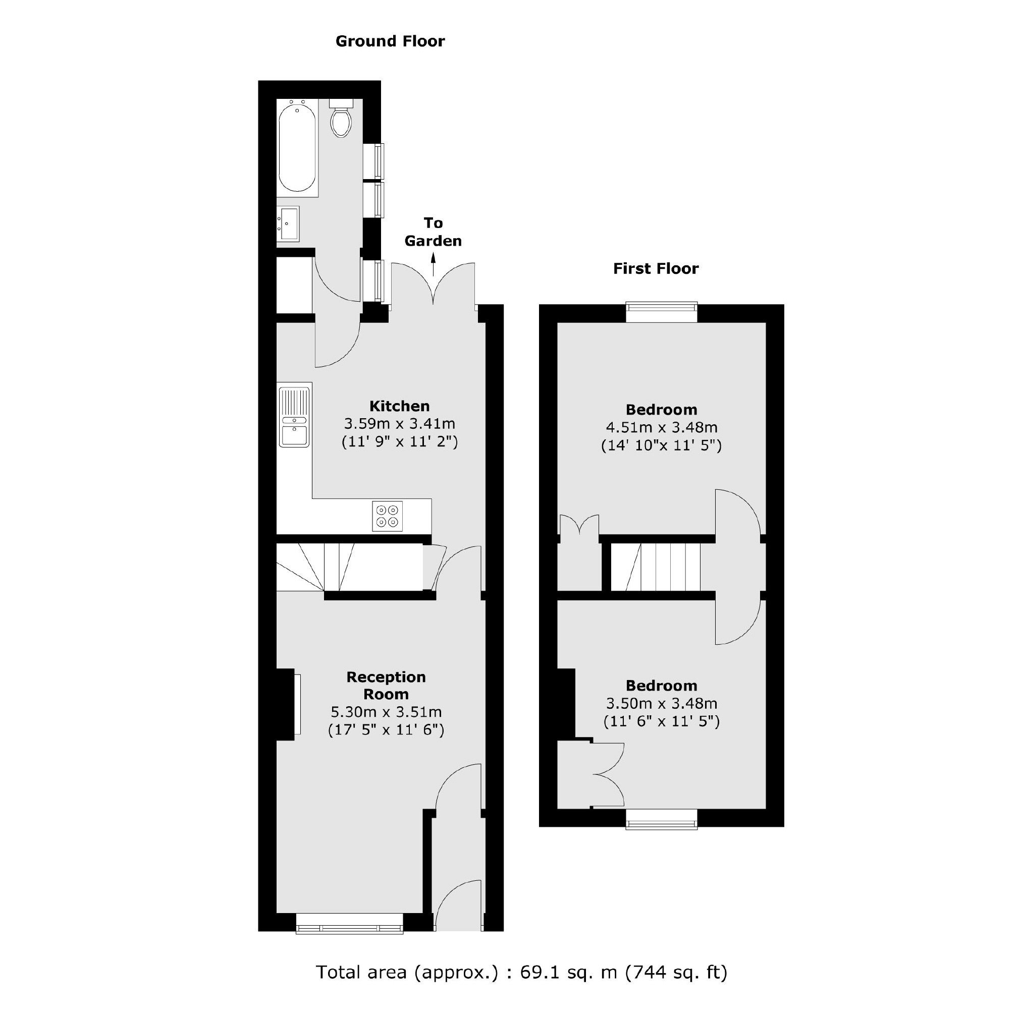 Queens Road, Teddington TW11, 2 bedroom terraced house for sale