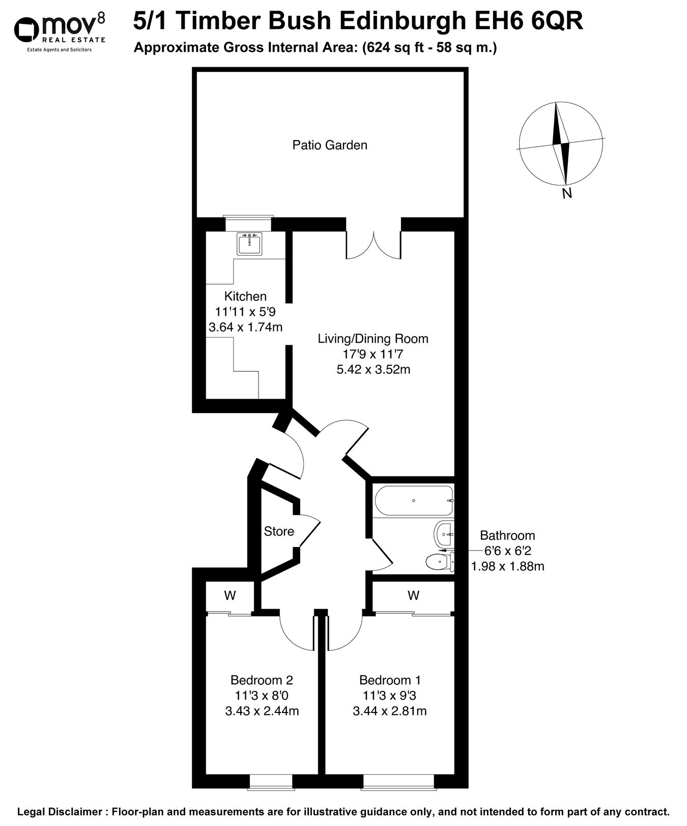 5/1, Timber Bush, Edinburgh floorplan