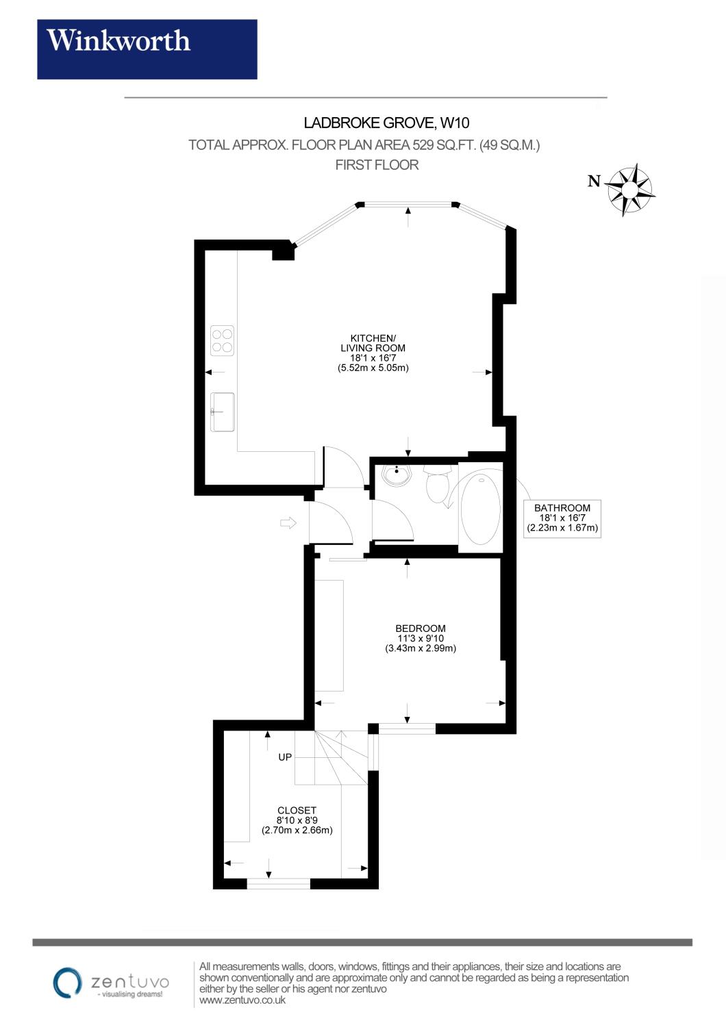 First Floor Flat, 267, Ladbroke Grove, London floorplan