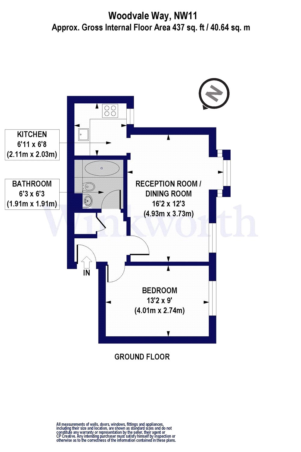 1 Bedrooms Flat to rent in Woodvale Way, London NW11
