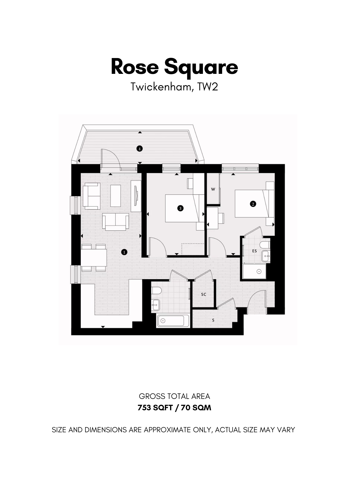 Flat 7, Mill House, Twickenham floorplan
