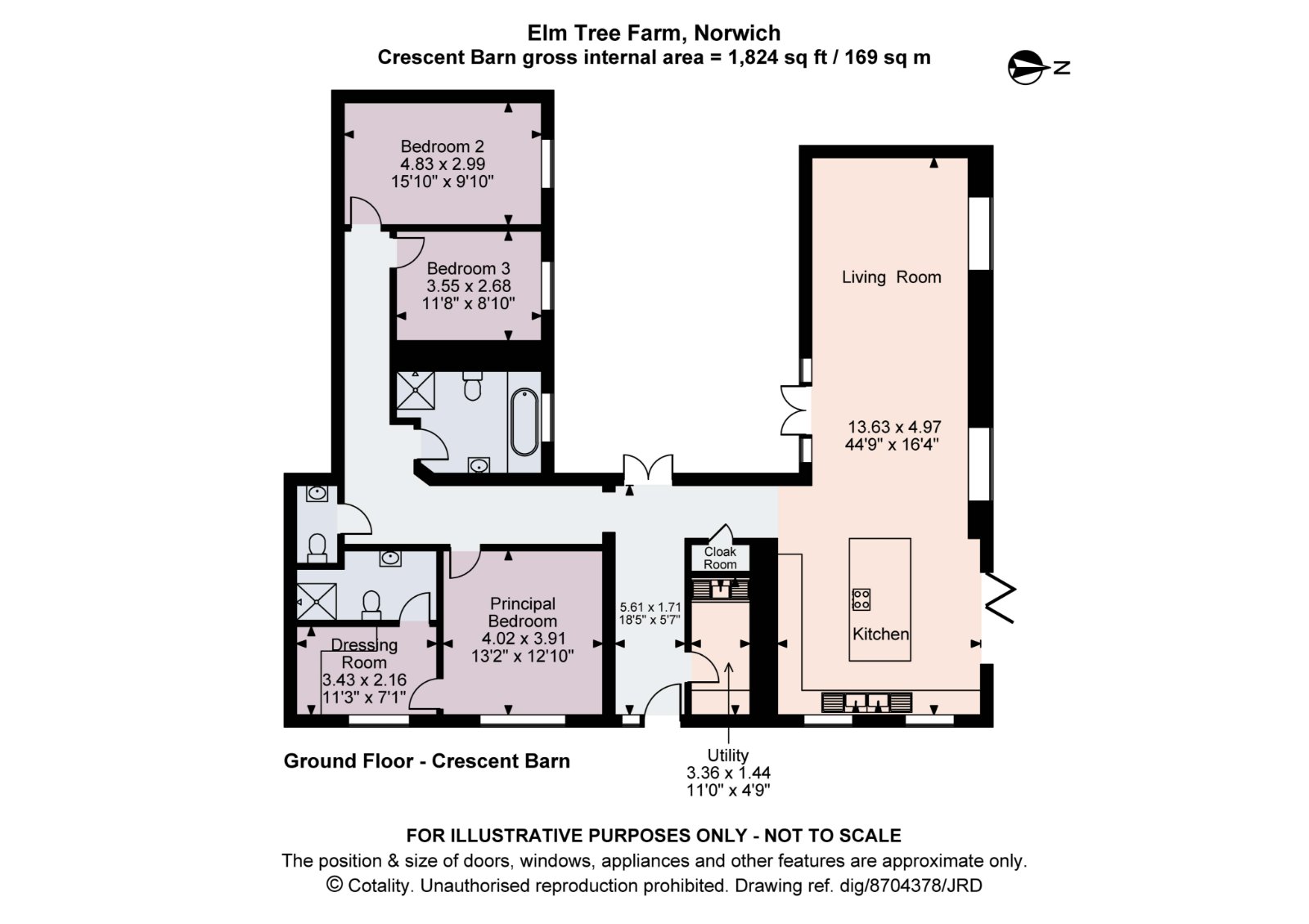 Crescent Barn,, Elm Tree Farm, Tivetshall St. Margaret floorplan