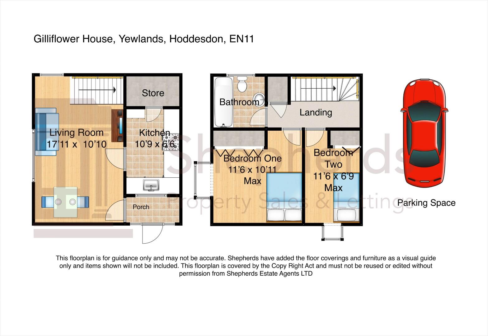 22, Gilliflower House, Hoddesdon floorplan