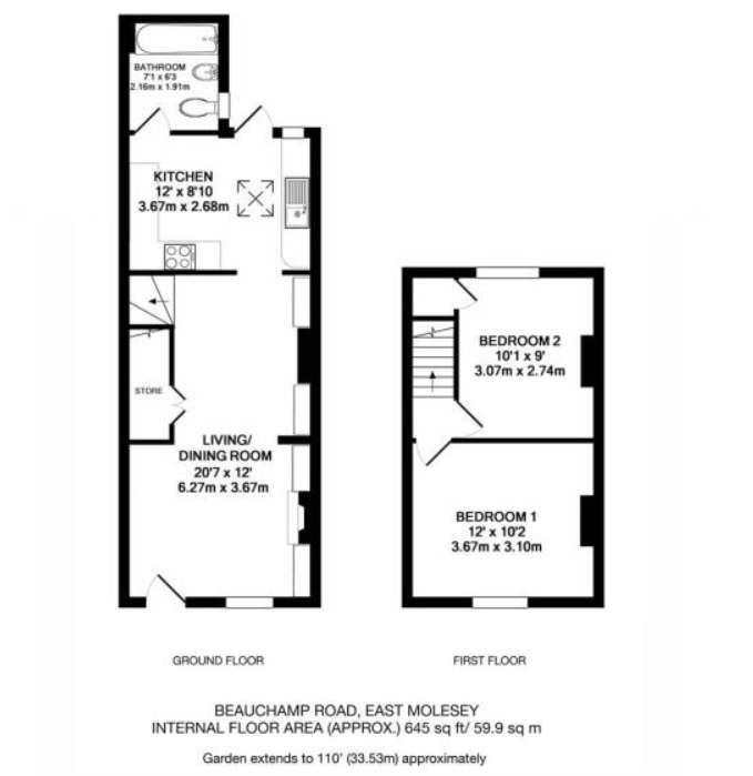 2 Bedrooms Cottage for sale in Beauchamp Road, West Molesey KT8