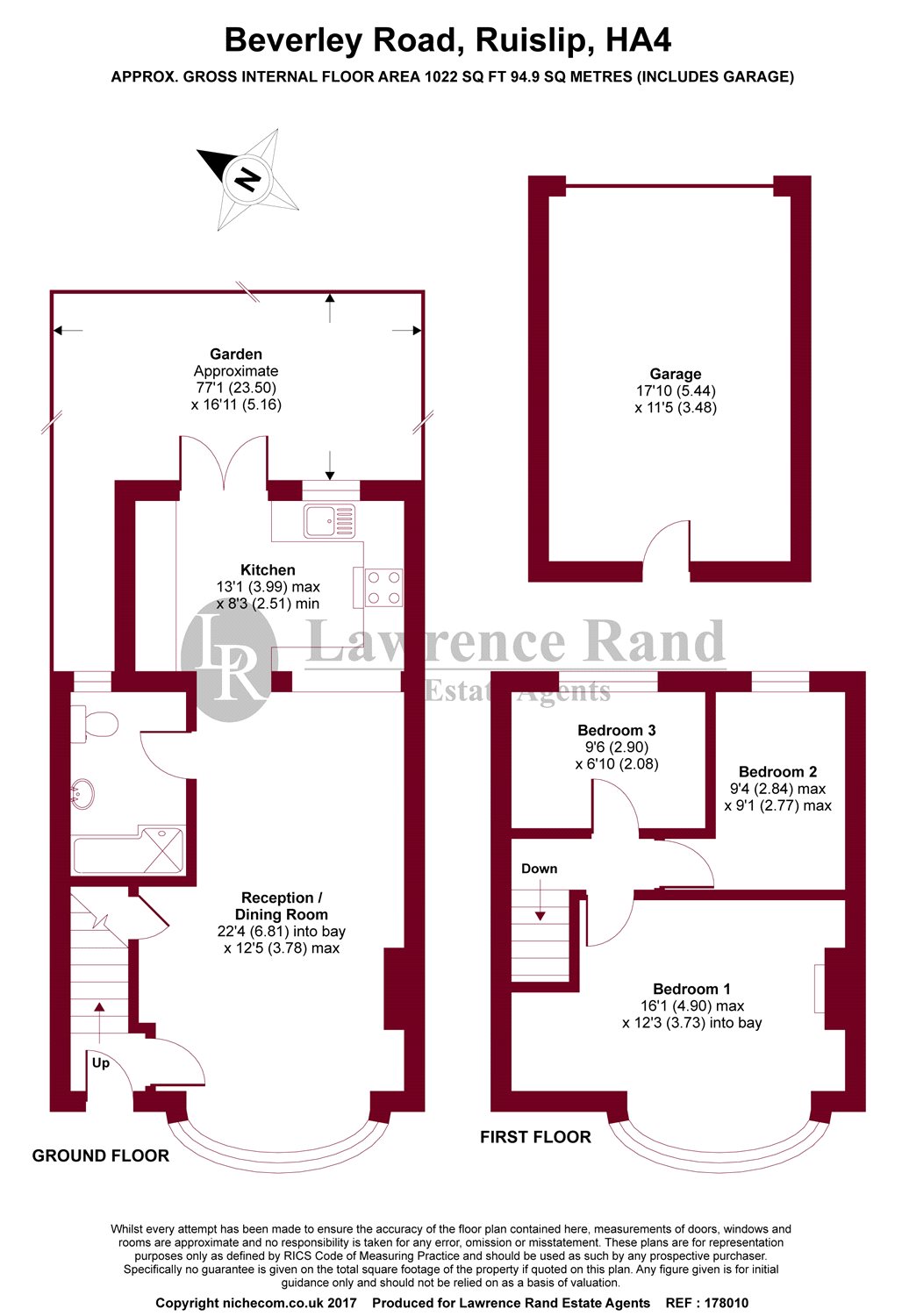 3 Bedrooms Terraced house for sale in Beverley Road, Ruislip, Middlesex HA4