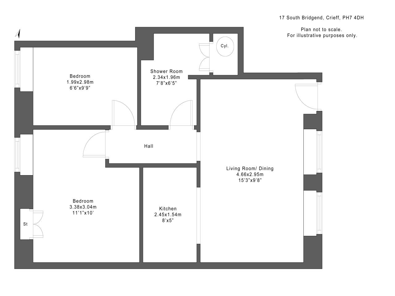 2 Bedrooms Flat for sale in South Bridgend, Crieff PH7