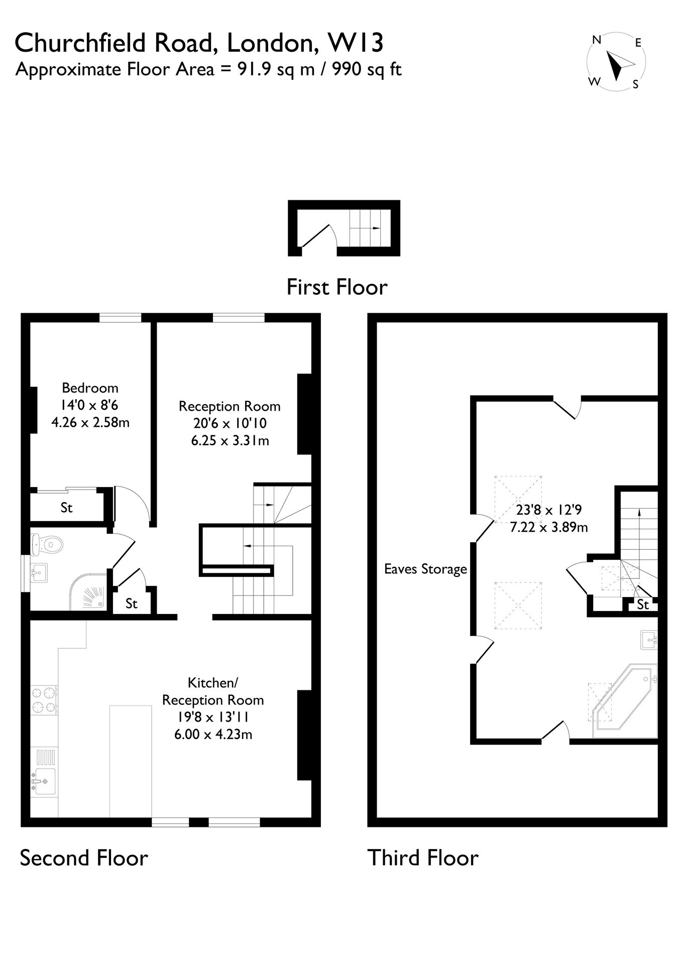 25d, Churchfield Road, Ealing floorplan