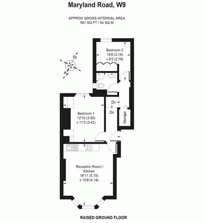 2 Bedrooms Flat to rent in Marylands Road, London W9